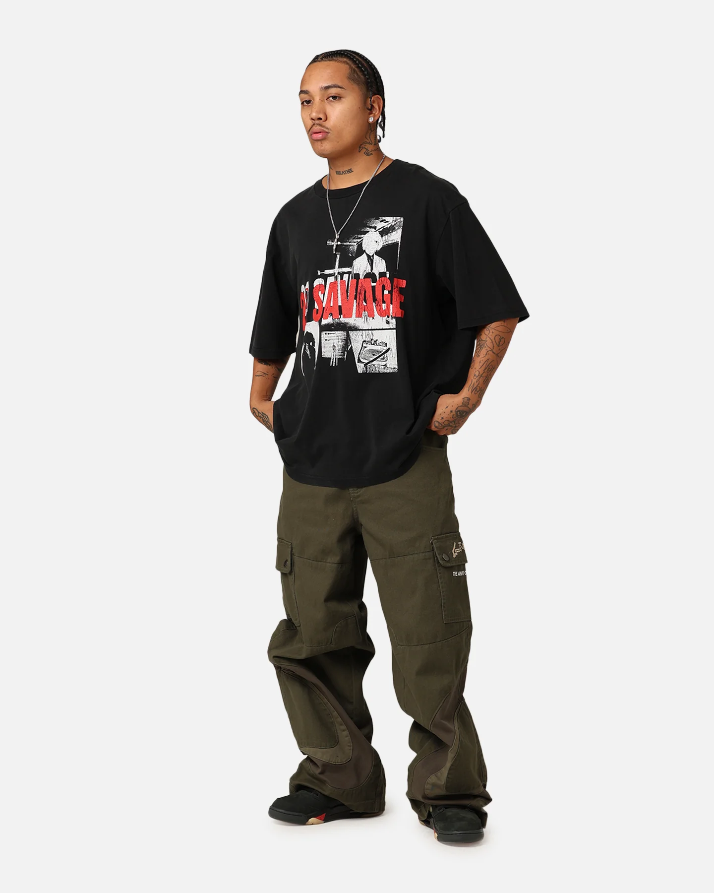 21 Savage American Dream T-Shirt Washed Black - Image 3
