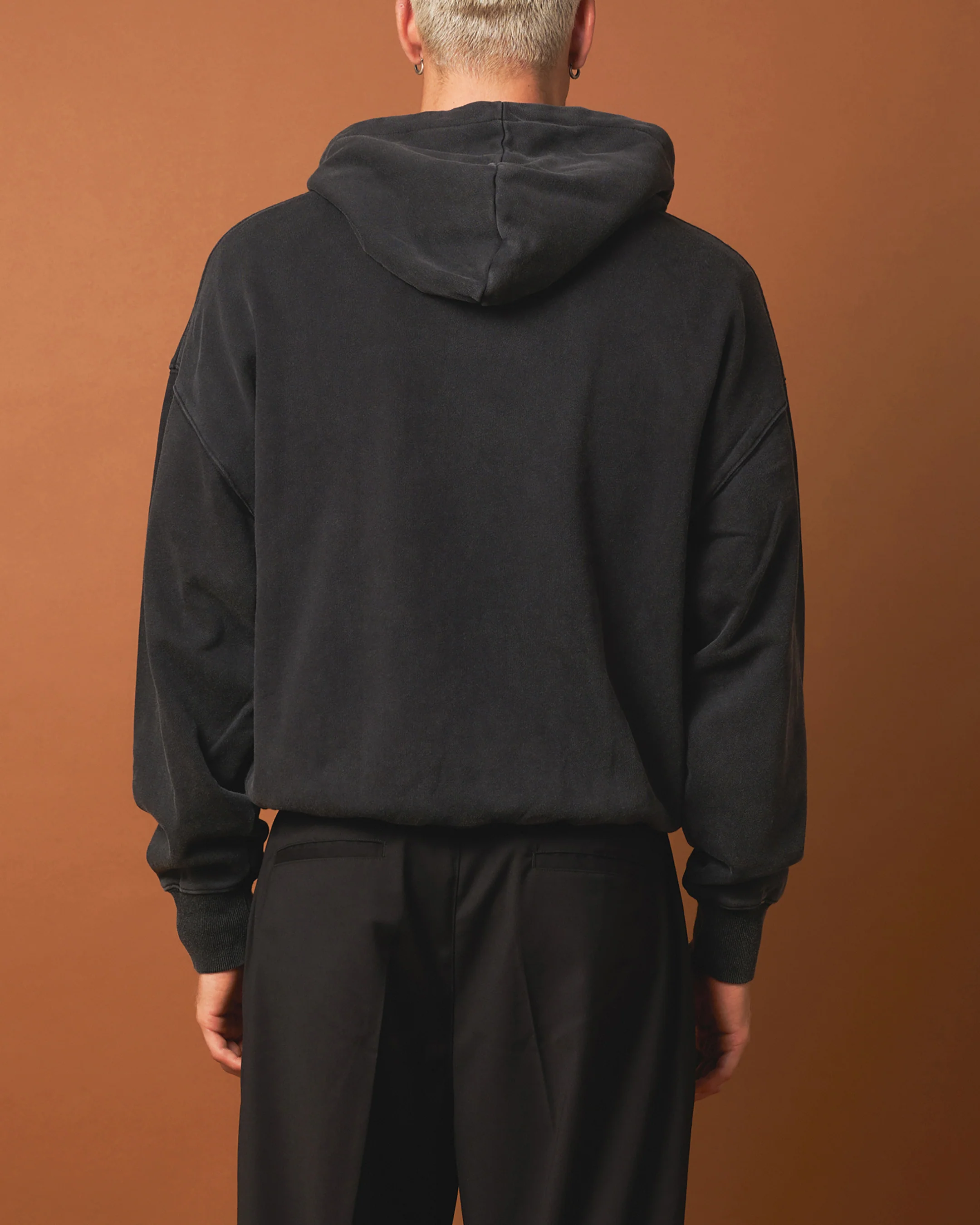 404 Bottom Zip Form Hoodie Washed Charcoal - Image 4