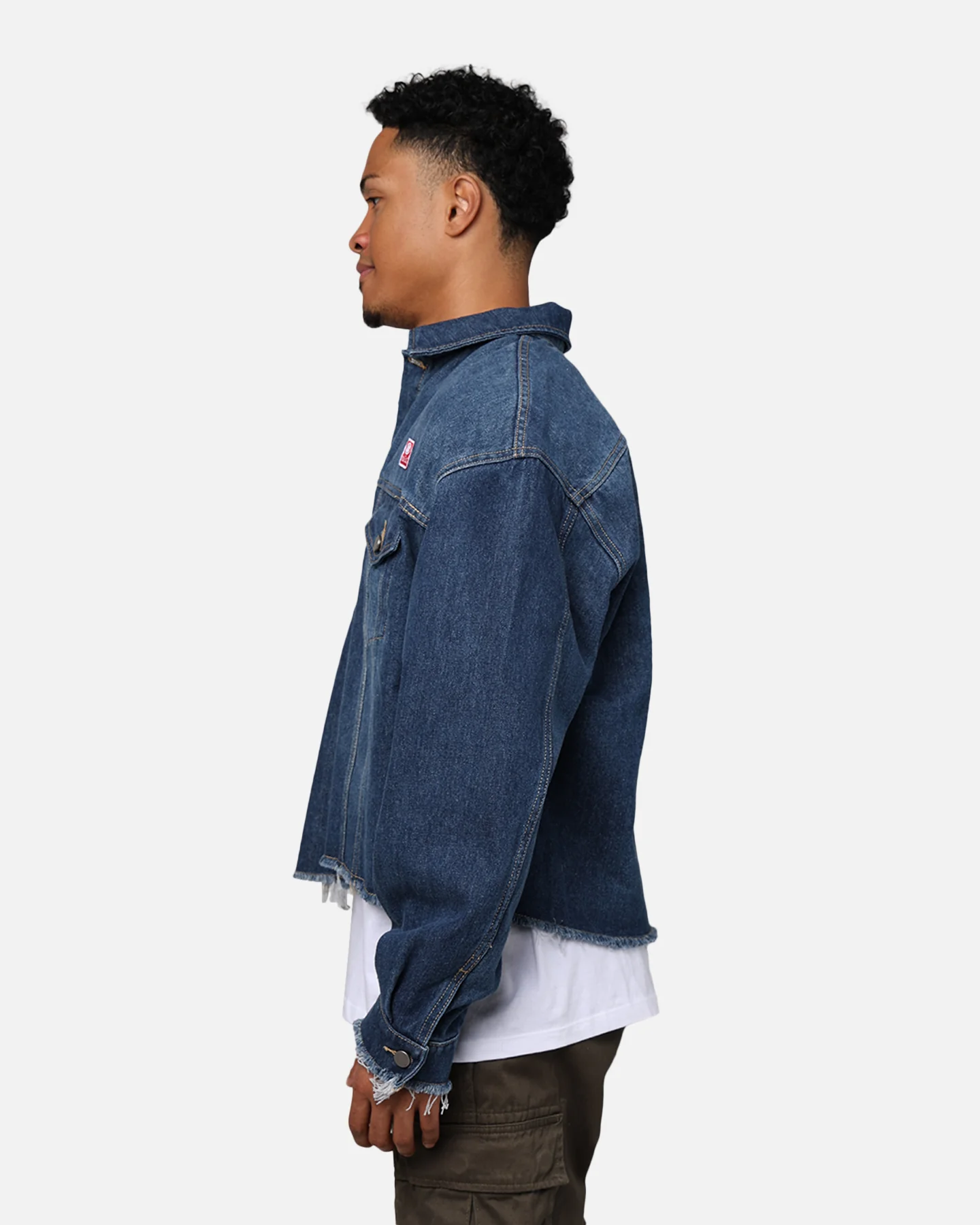 404 Cropped Denim Jacket Indigo - Image 5