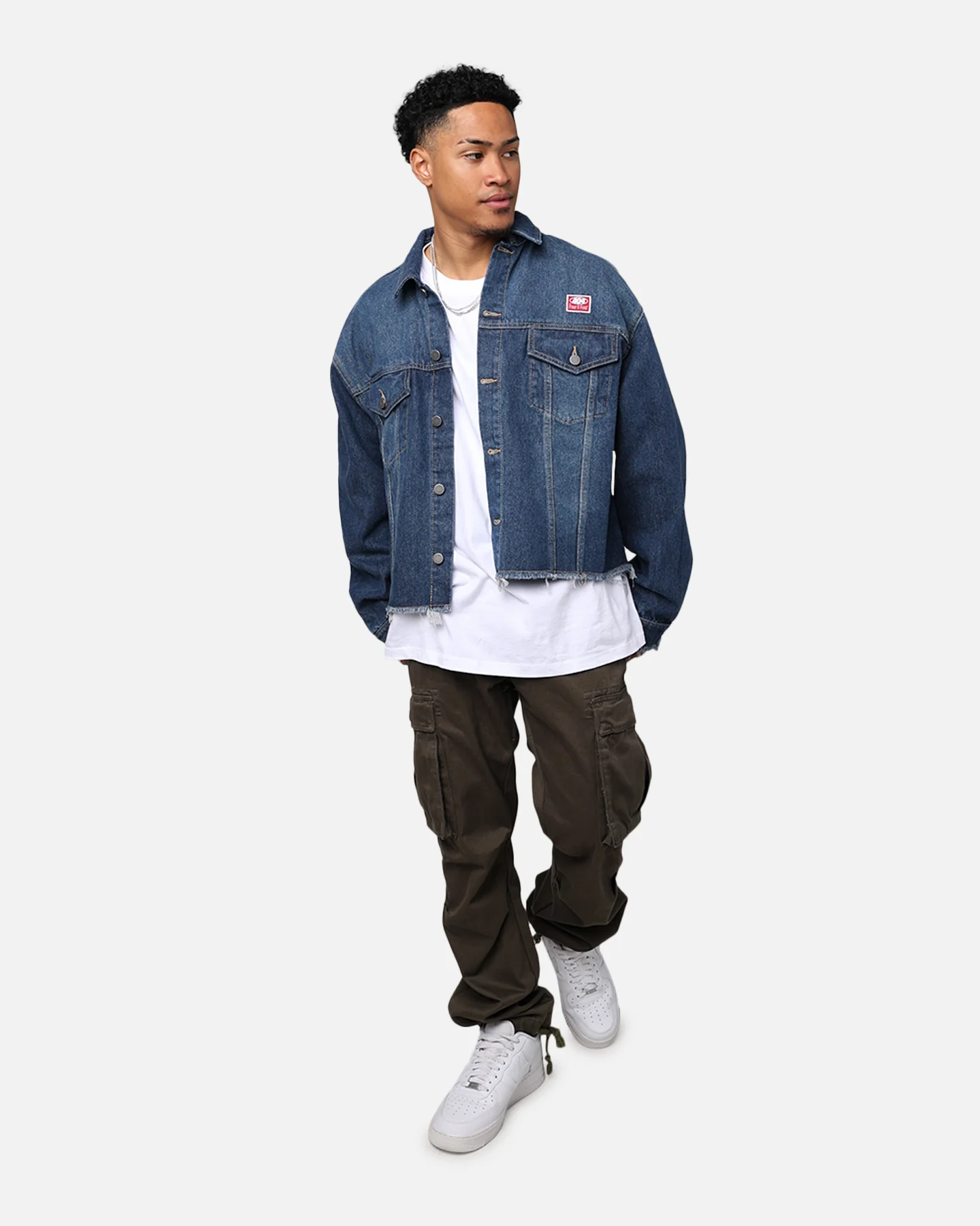 404 Cropped Denim Jacket Indigo - Image 6