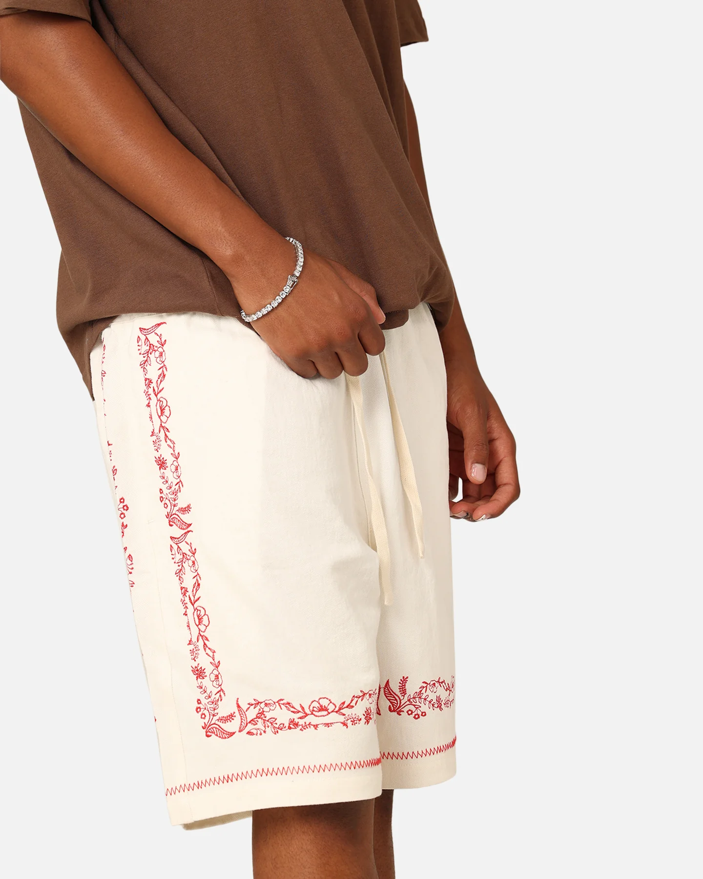 404 Frontier Linen Blend Shorts Off White - Image 3