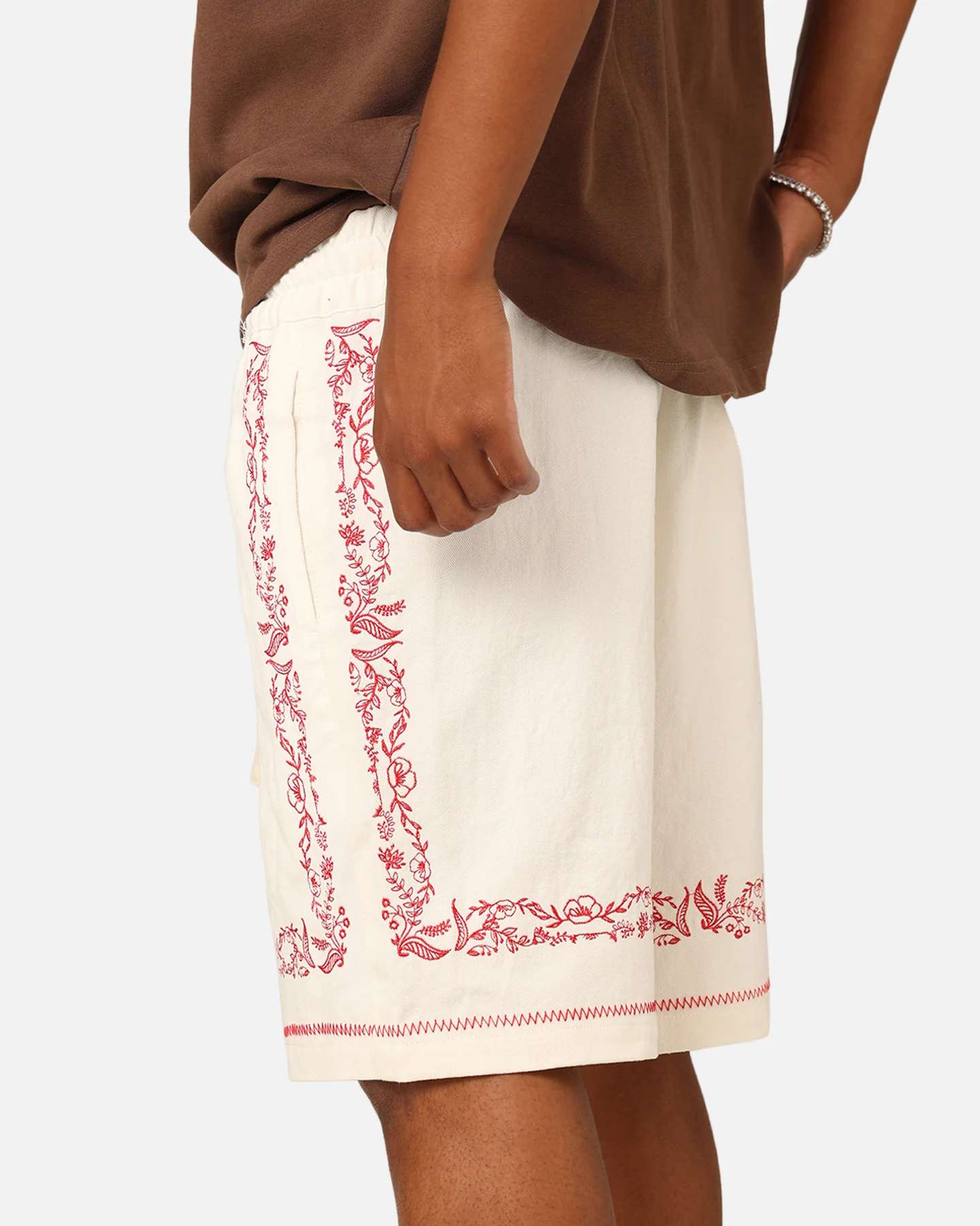 404 Frontier Linen Blend Shorts Off White - Image 4