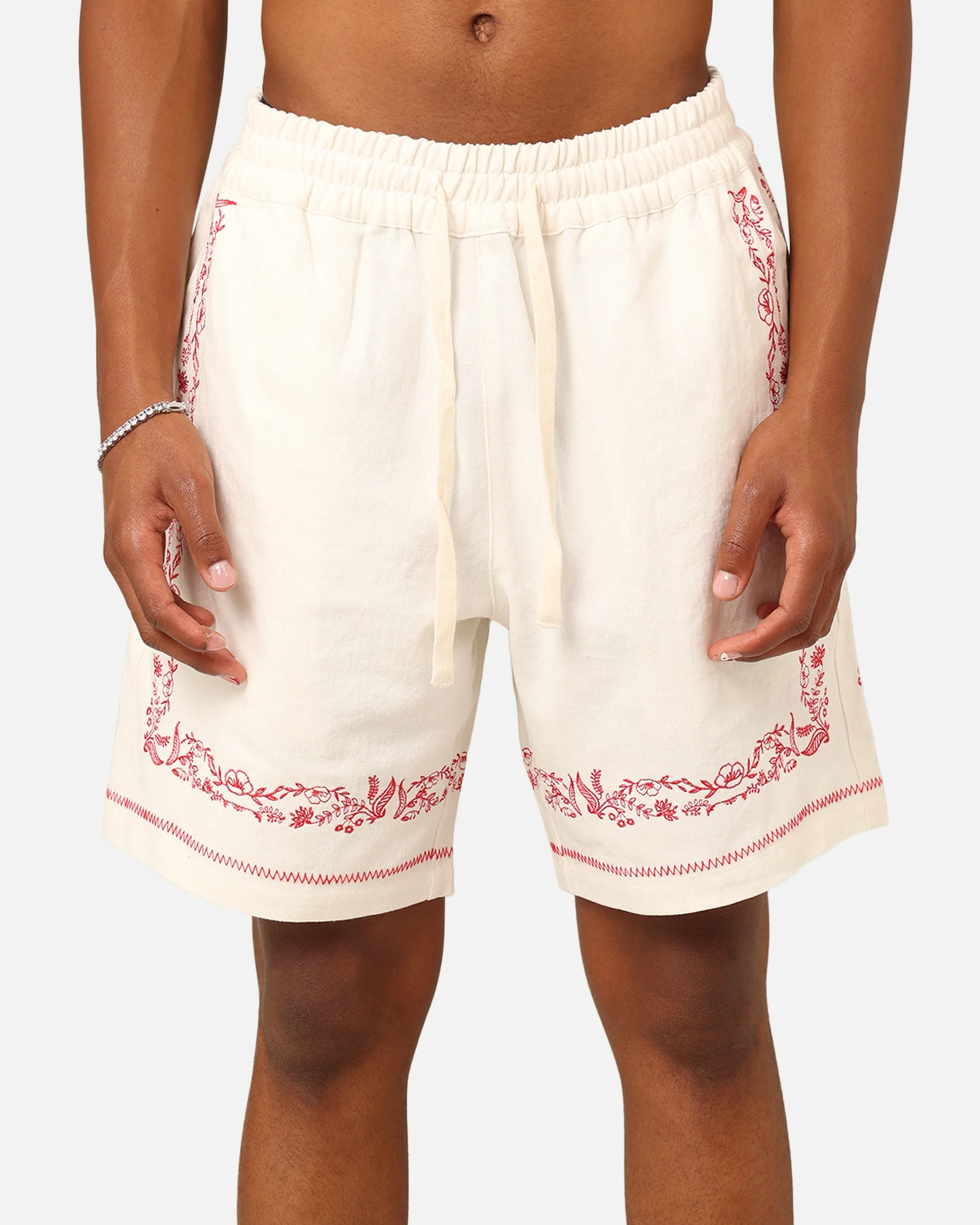 404 Frontier Linen Blend Shorts Off White - Image 7