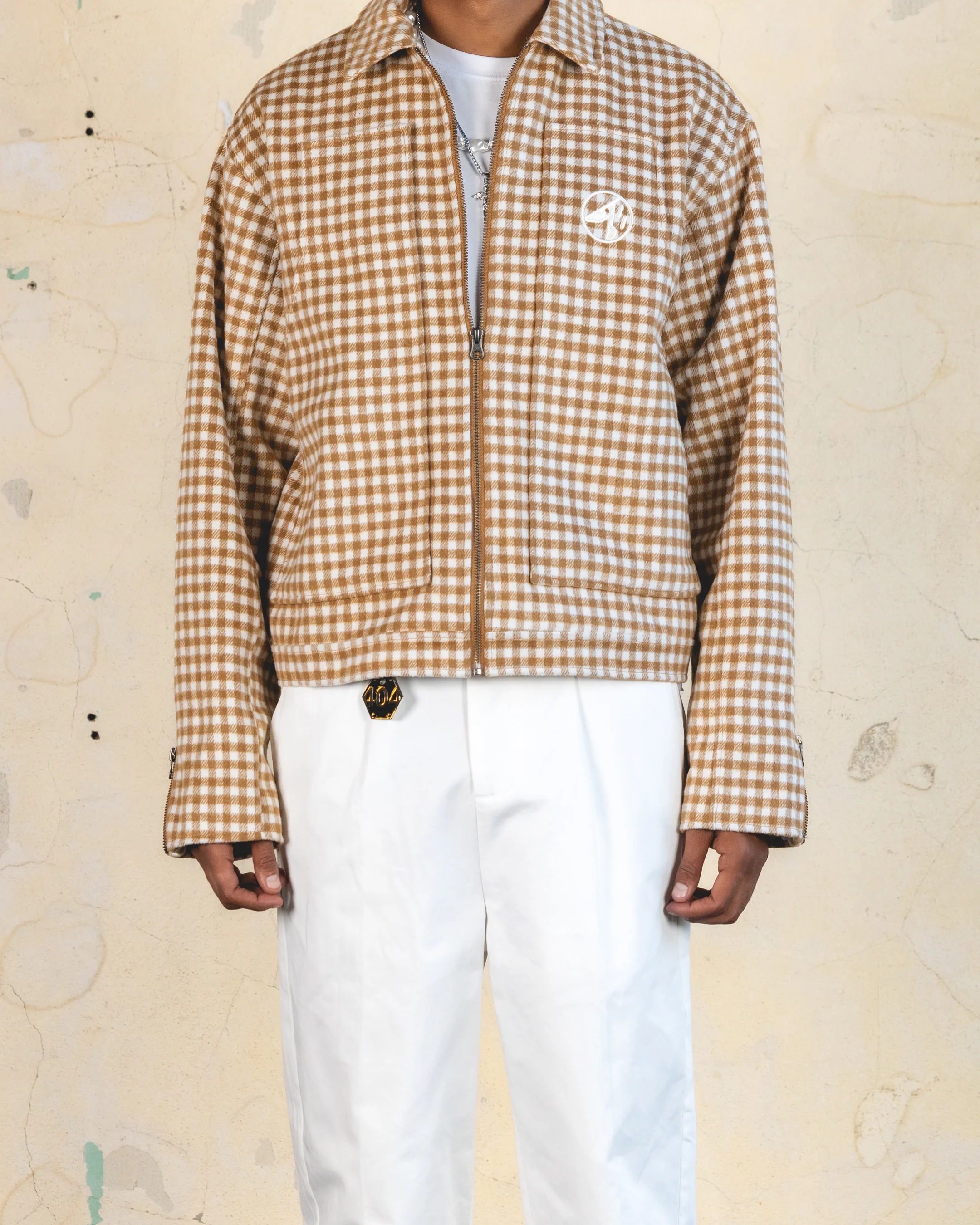 404 Studio Cropped Jacket Brown/Tan - Image 3