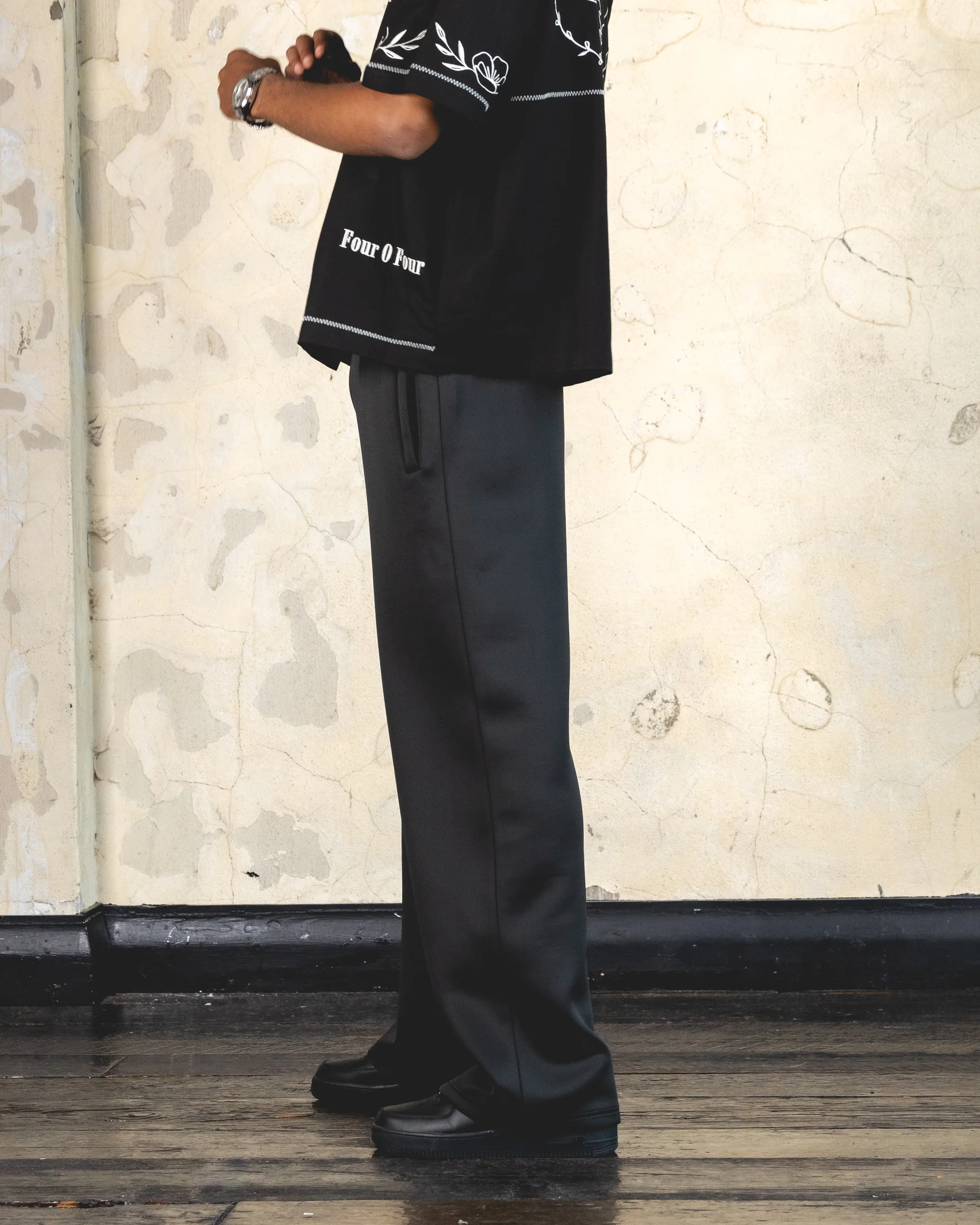 404 Wide Leg Track Pants Black - Image 6