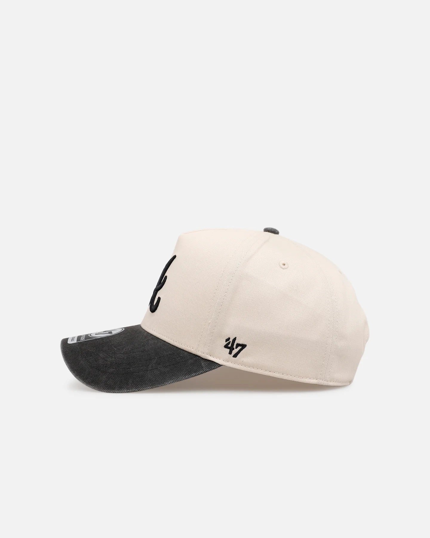 47 Brand Atlanta Braves 'Washed Black Visor' 47 Offside Snapback Natural - Image 4