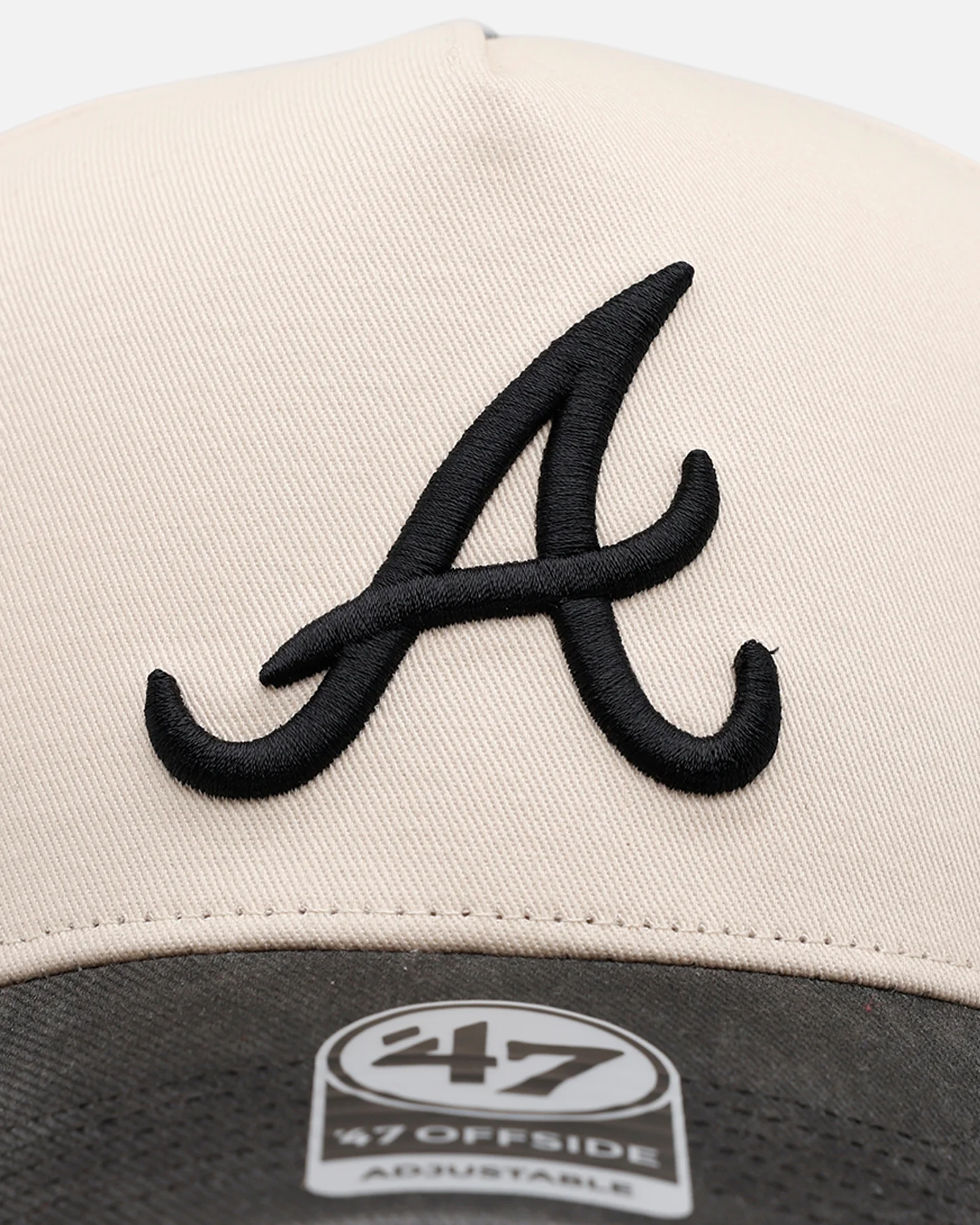 47 Brand Atlanta Braves 'Washed Black Visor' 47 Offside Snapback Natural - Image 5