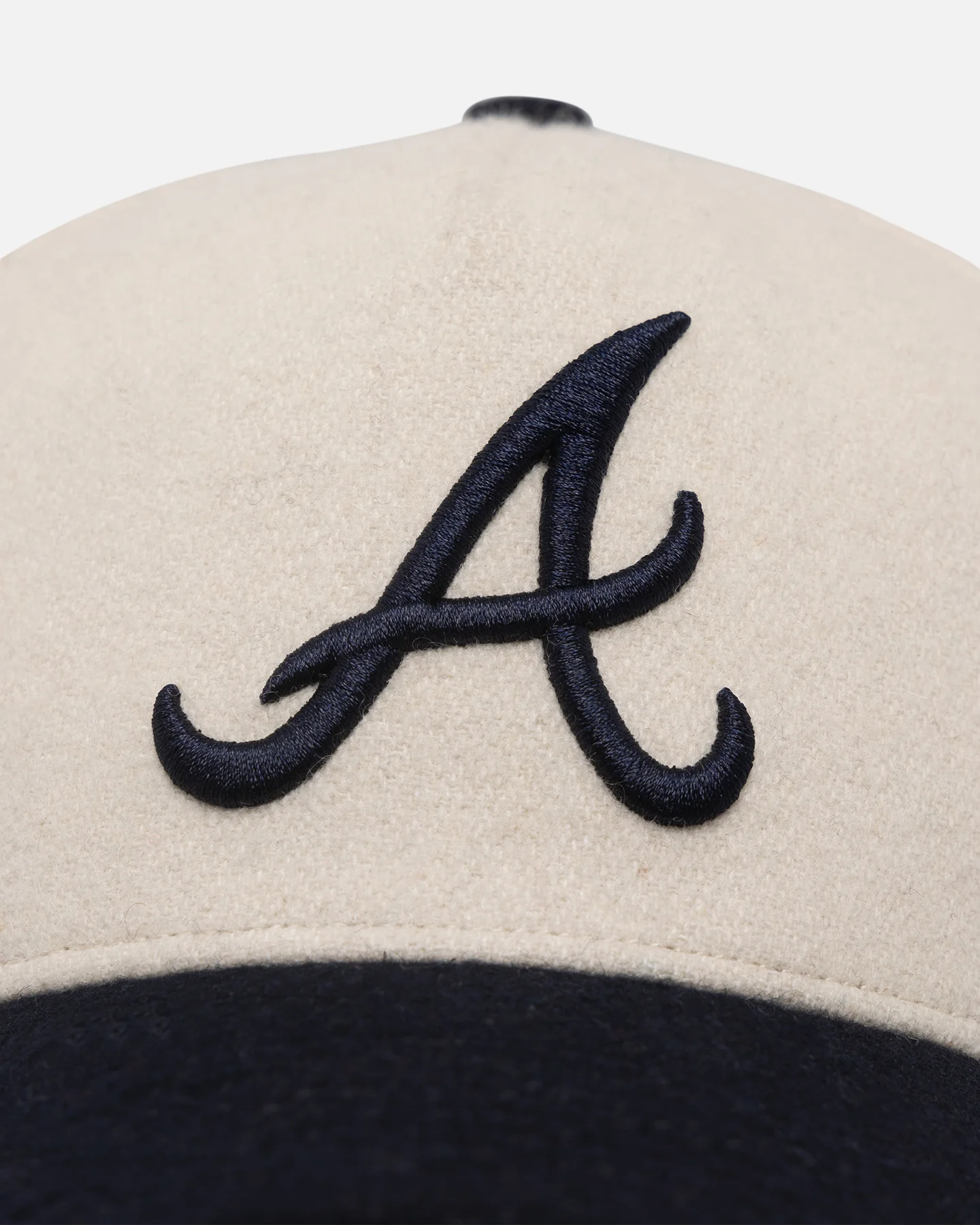 47 Brand Atlanta Braves Wooly Sure Shot Offside DT Snapback Natural/Navy - Image 5