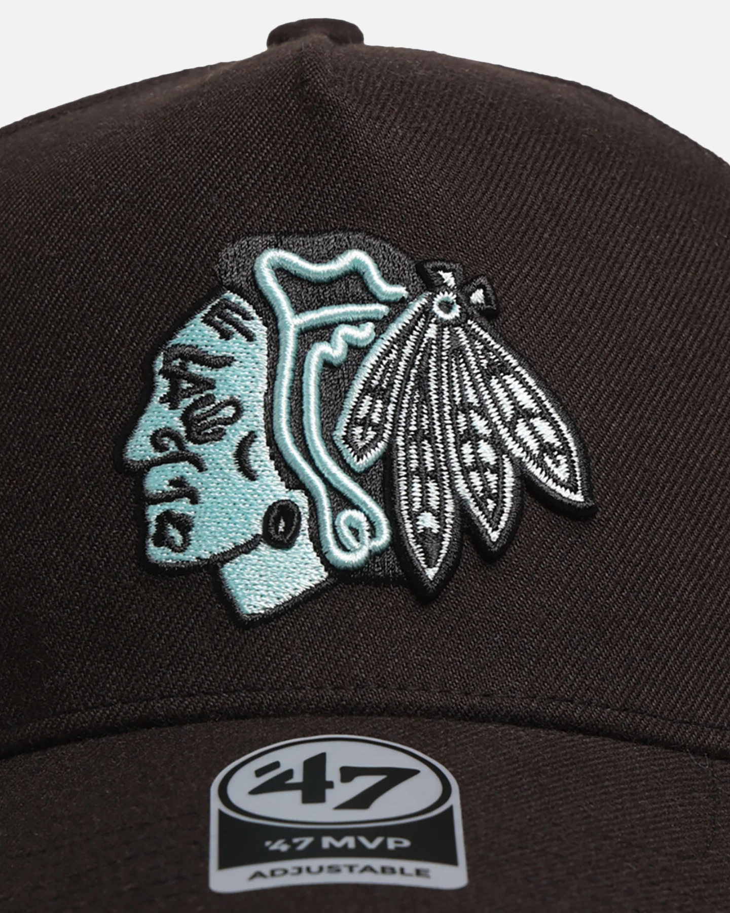 47 Brand Chicago Blackhawks 'Black Turquoise' 47 MVP Snapback Black/Turquoise - Image 5