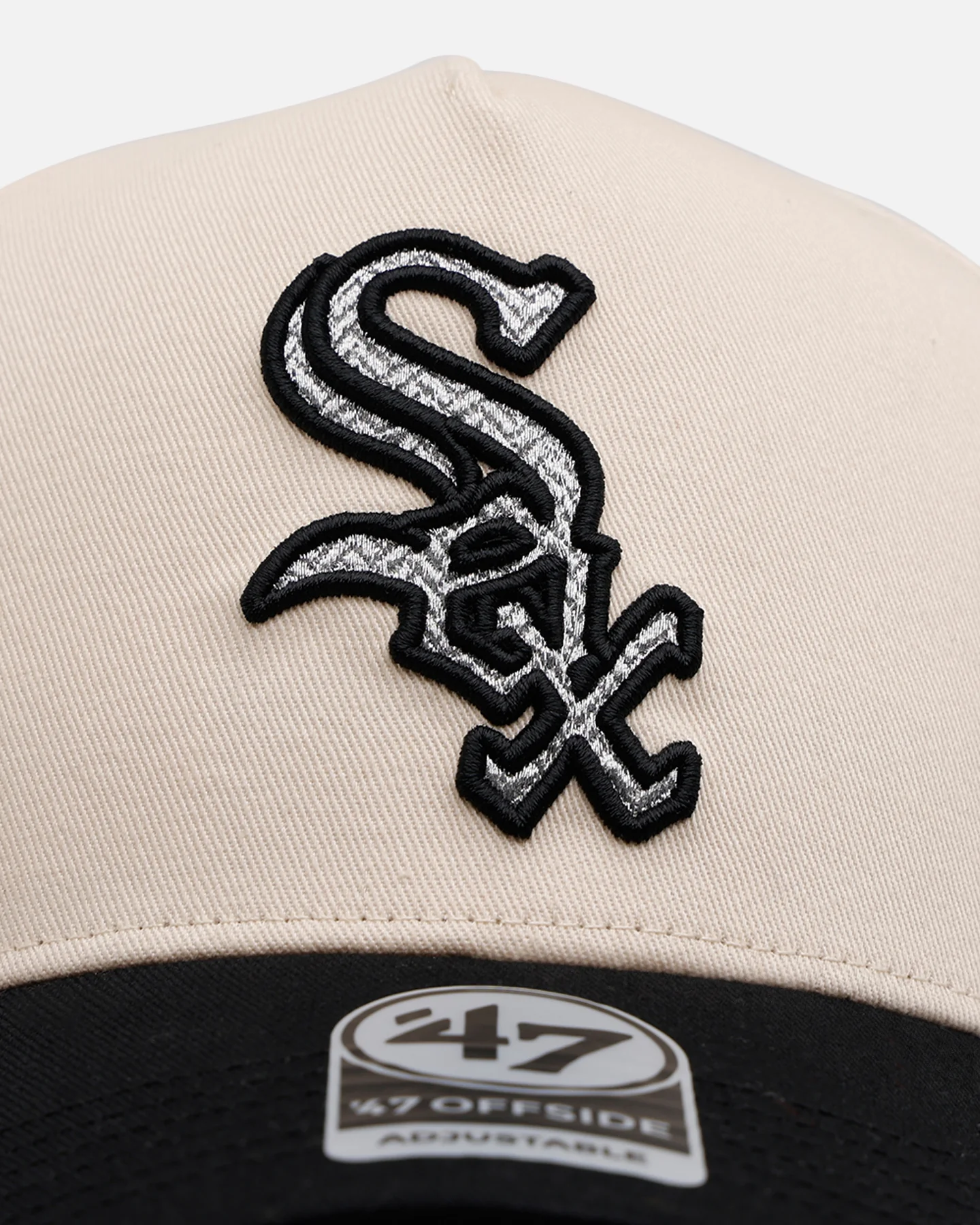 47 Brand Chicago White Sox 'Herringbone' 47 Offside Snapback Natural/Black - Image 5