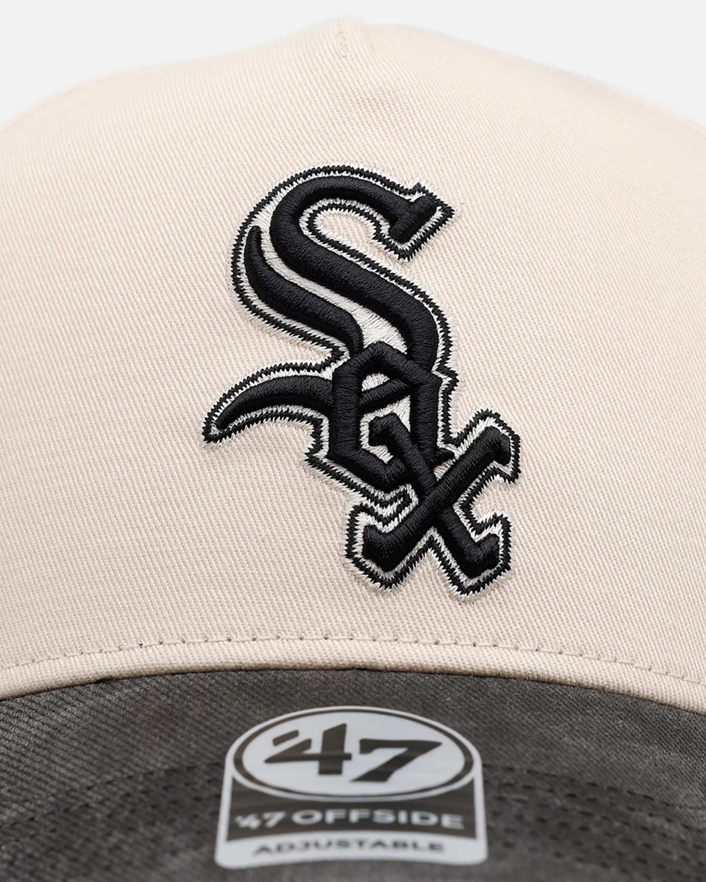 47 Brand Chicago White Sox 'Washed Black Visor' 47 Offside Snapback Natural - Image 5