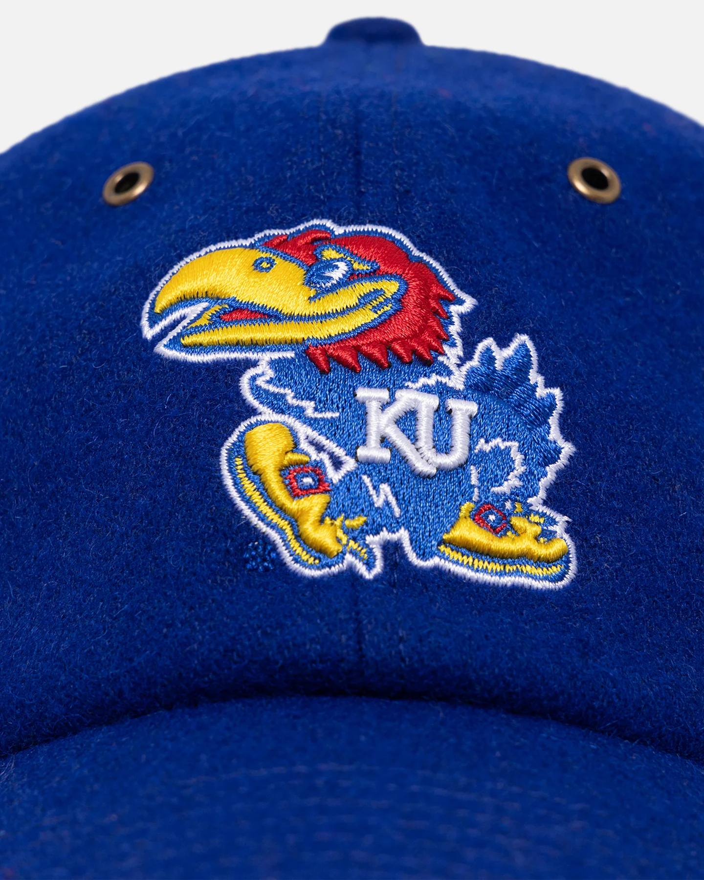47 Brand Kansas Jayhawks Wooly Clean Up Strapback Royal - Image 2