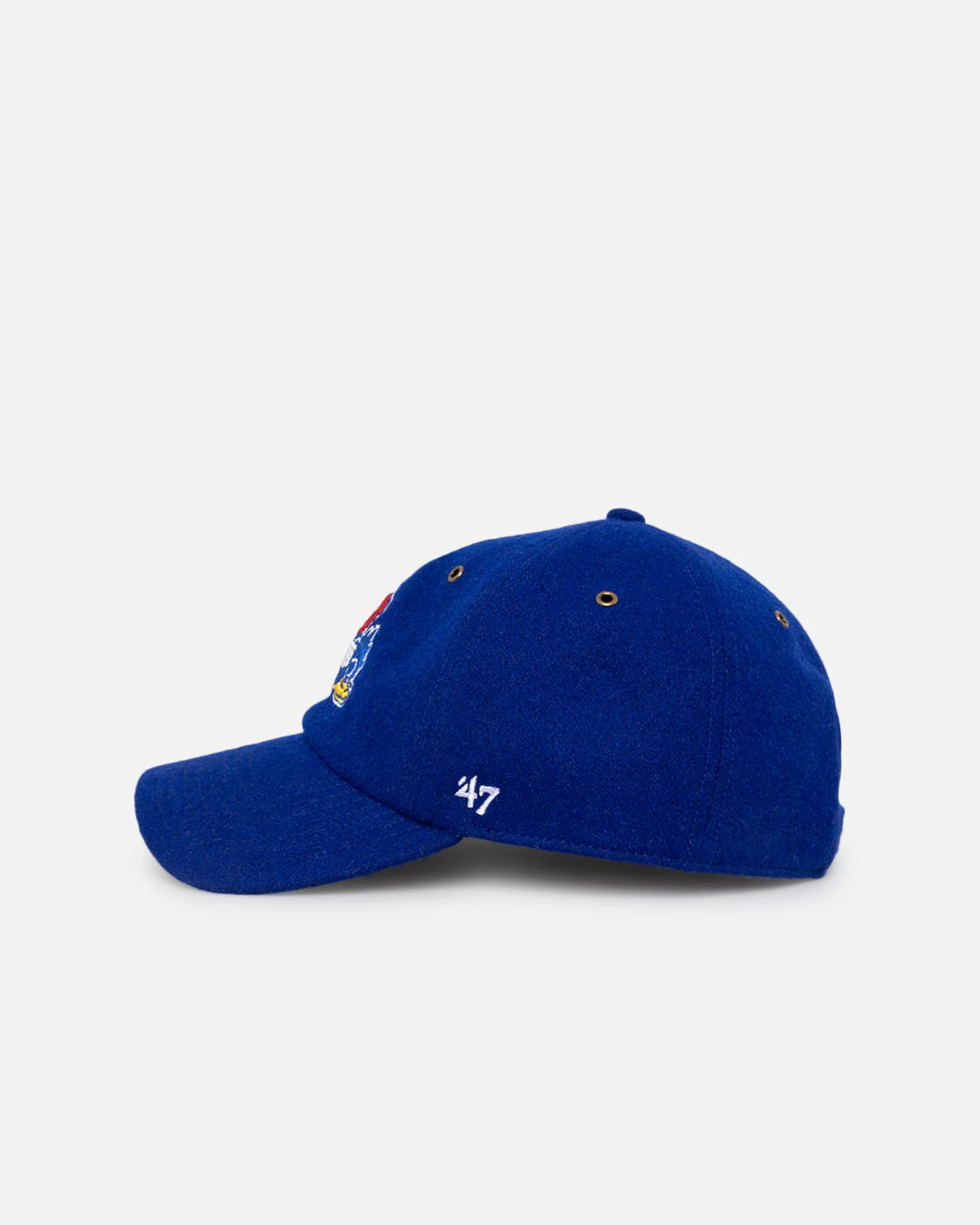 47 Brand Kansas Jayhawks Wooly Clean Up Strapback Royal - Image 5