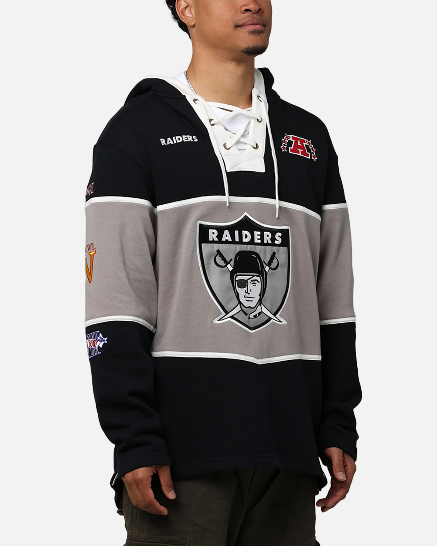 47 Brand Las Vegas Raiders Super Bowl Gridiron Lacer Hoodie Jet Black - Image 4