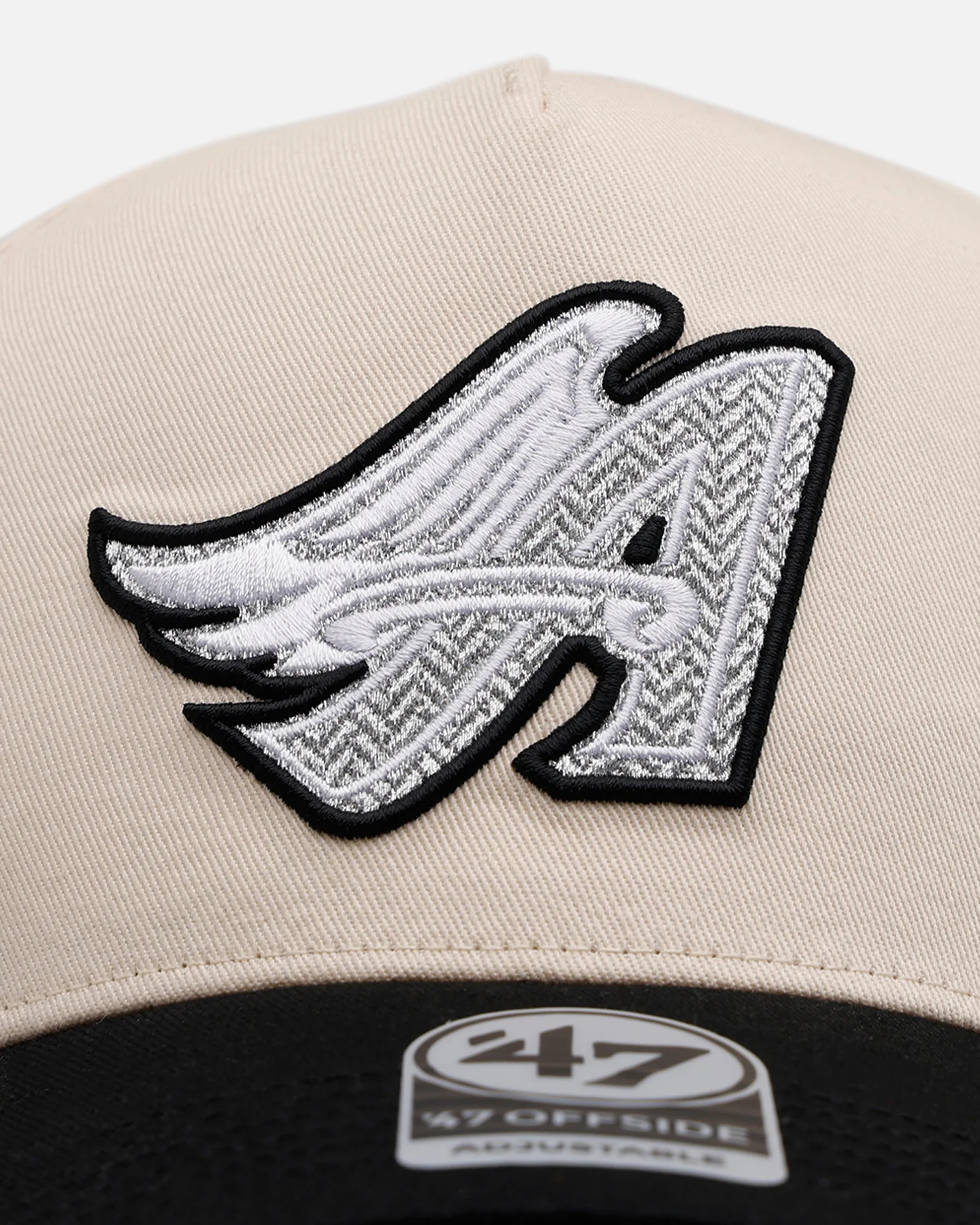 47 Brand Los Angeles Angels 'Herringbone' 47 Offside Snapback Natural/Black - Image 5