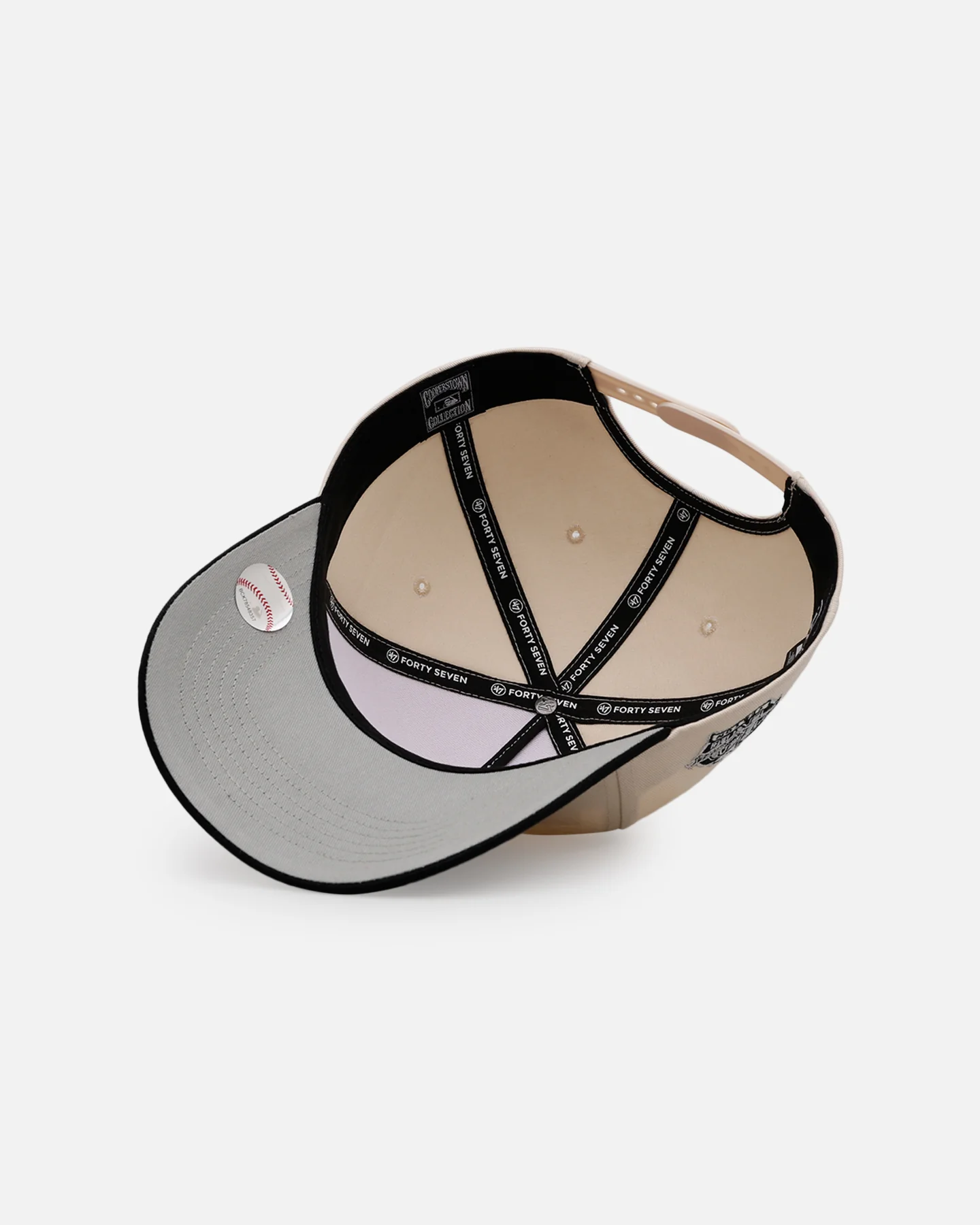 47 Brand Los Angeles Angels 'Herringbone' 47 Offside Snapback Natural/Black - Image 6