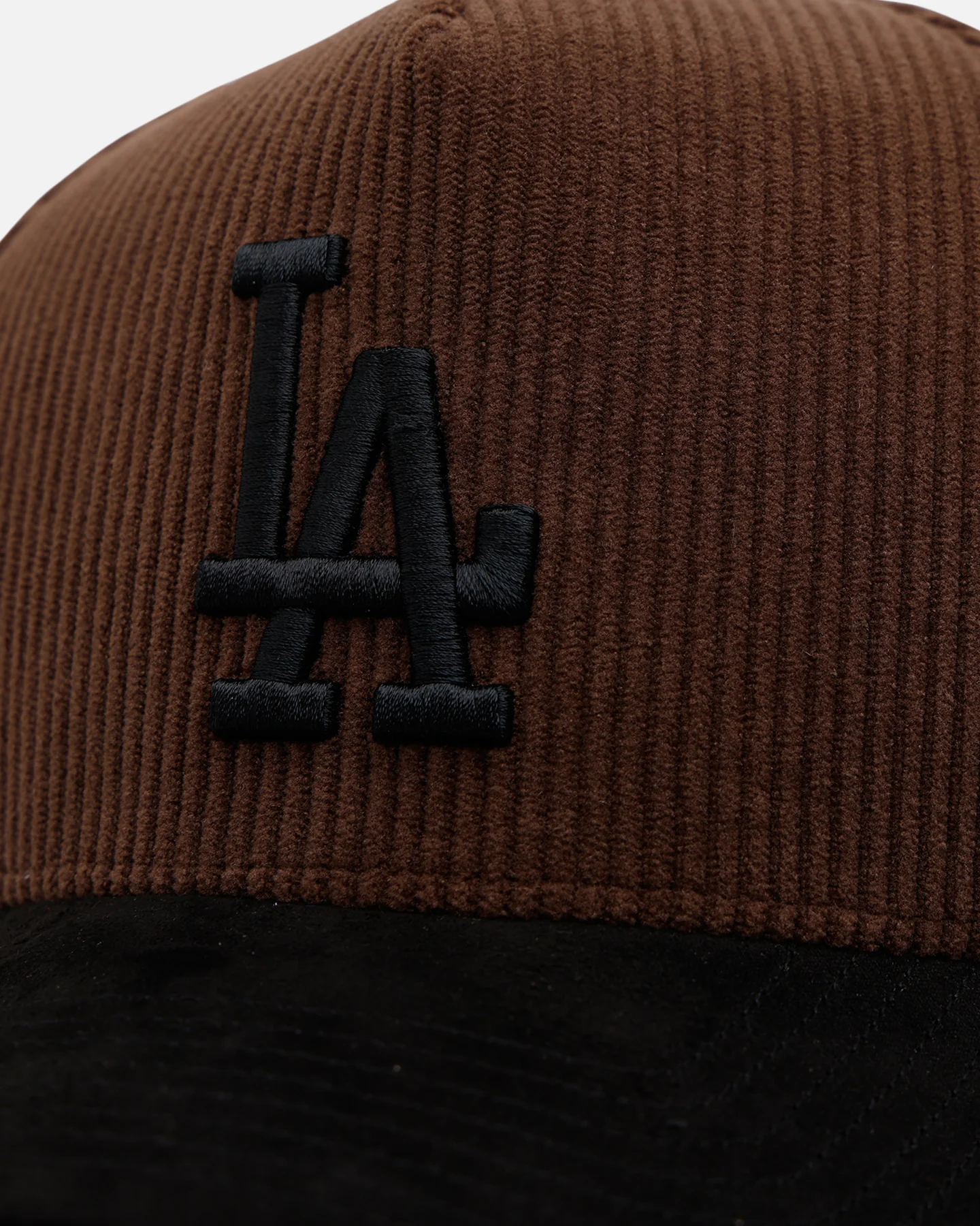 47 Brand Los Angeles Dodgers 'Barren' Offside DT Corduroy Snapback Brown/Black - Image 2