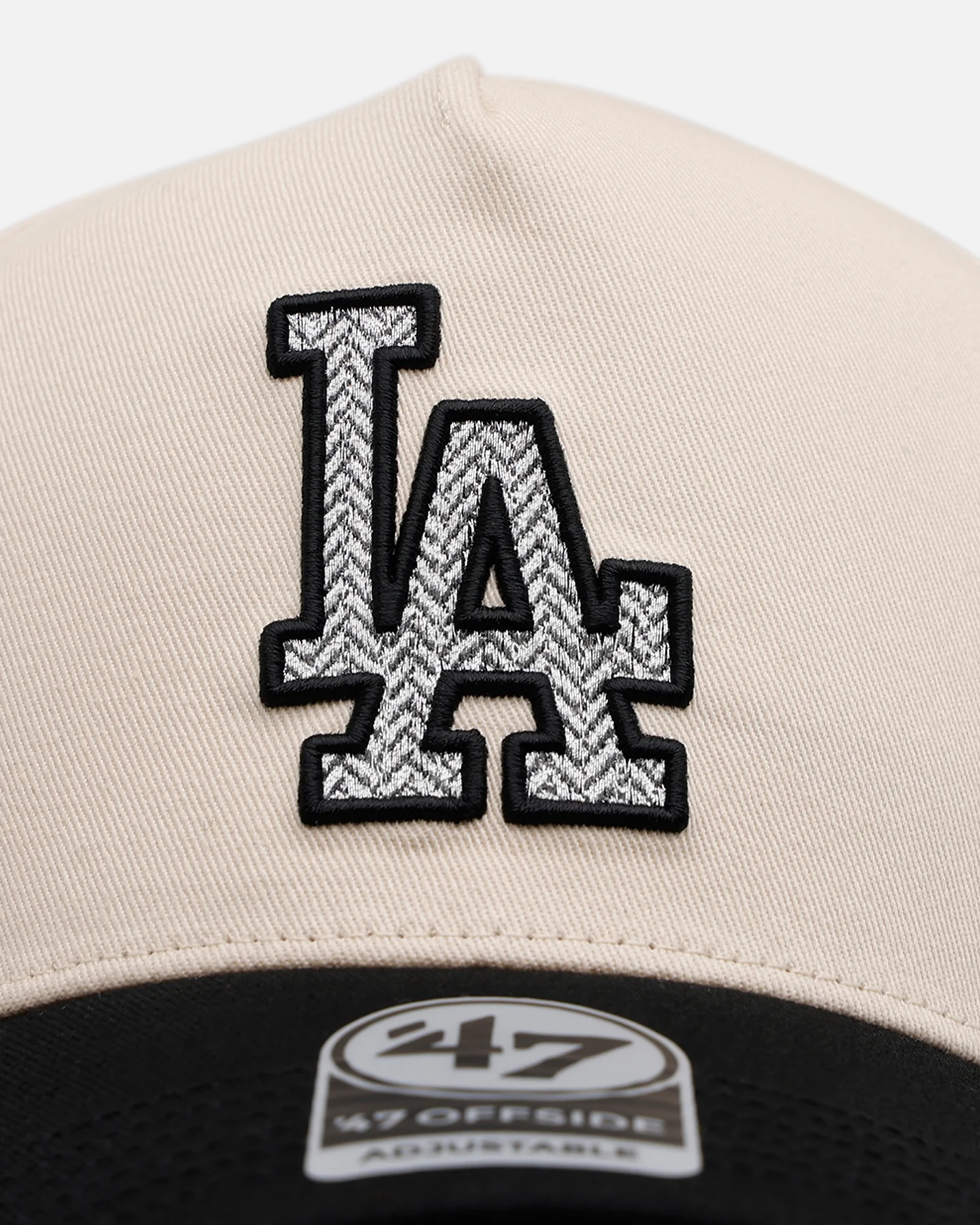 47 Brand Los Angeles Dodgers 'Herringbone' 47 Offside Snapback Natural/Black - Image 5