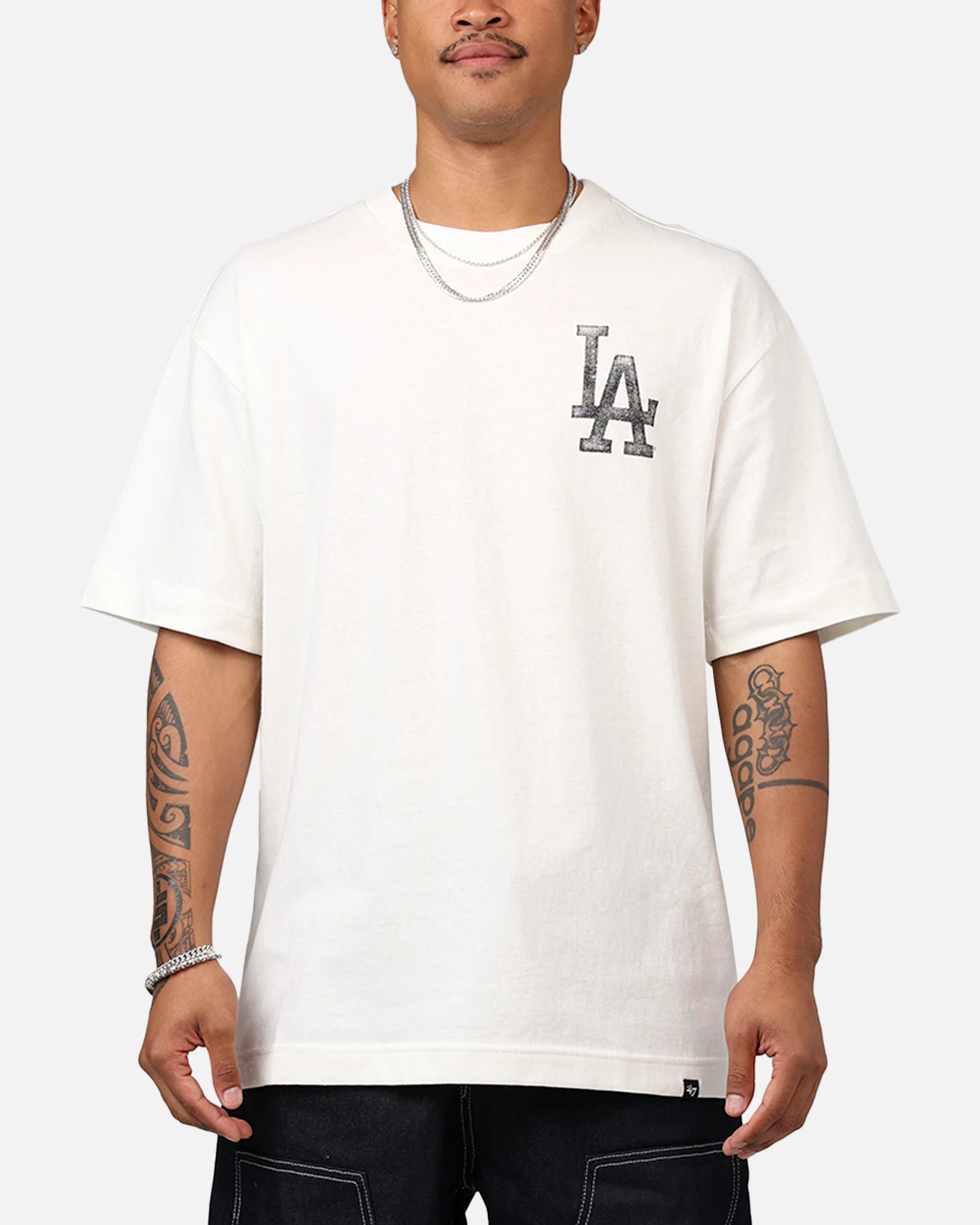 47 Brand Los Angeles Dodgers 'MLB Trophy Case' Premium T-Shirt Sandstone - Image 2