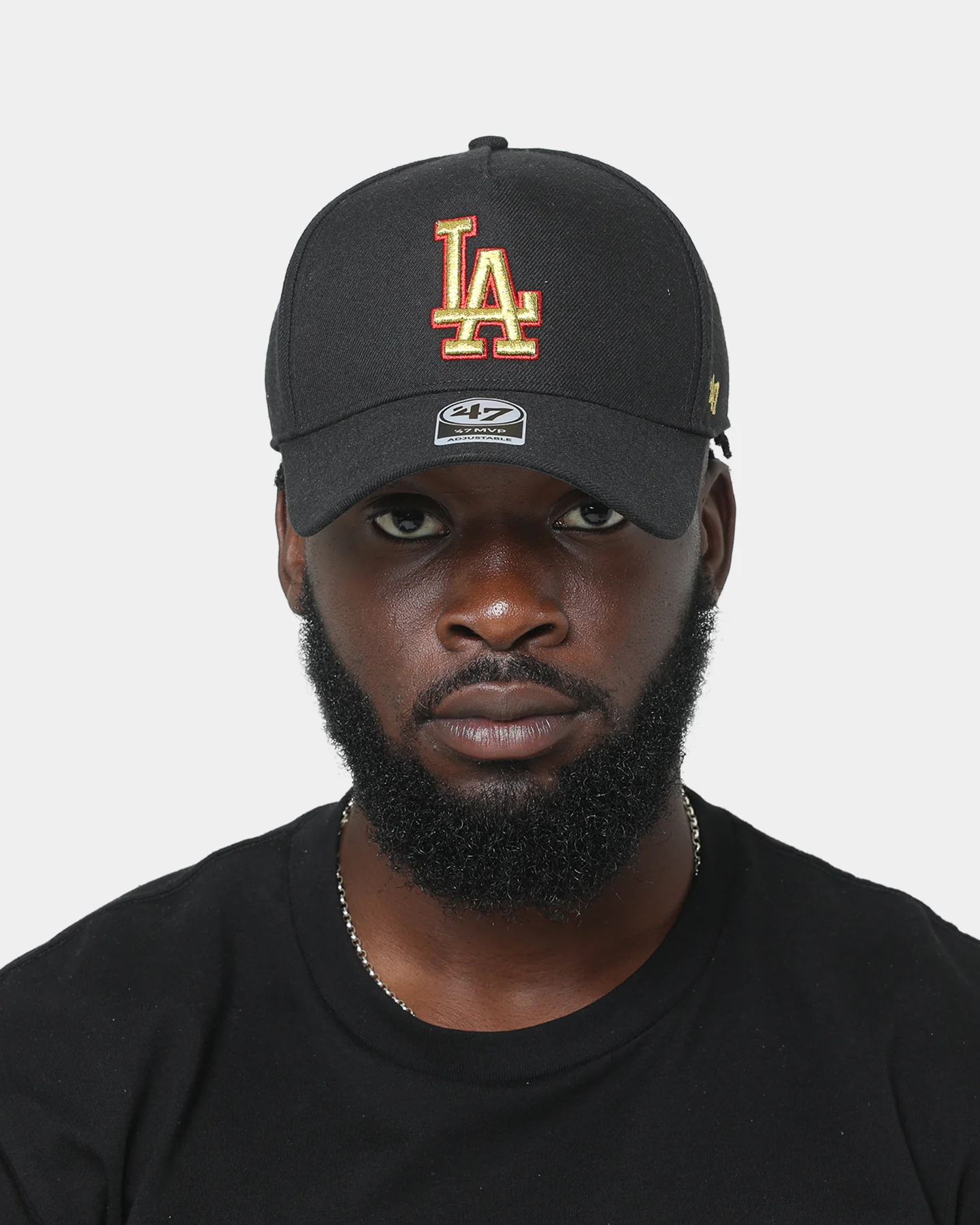 47 Brand Los Angeles Dodgers Replica MVP DT Snapback Black/Gold/Red - Image 8