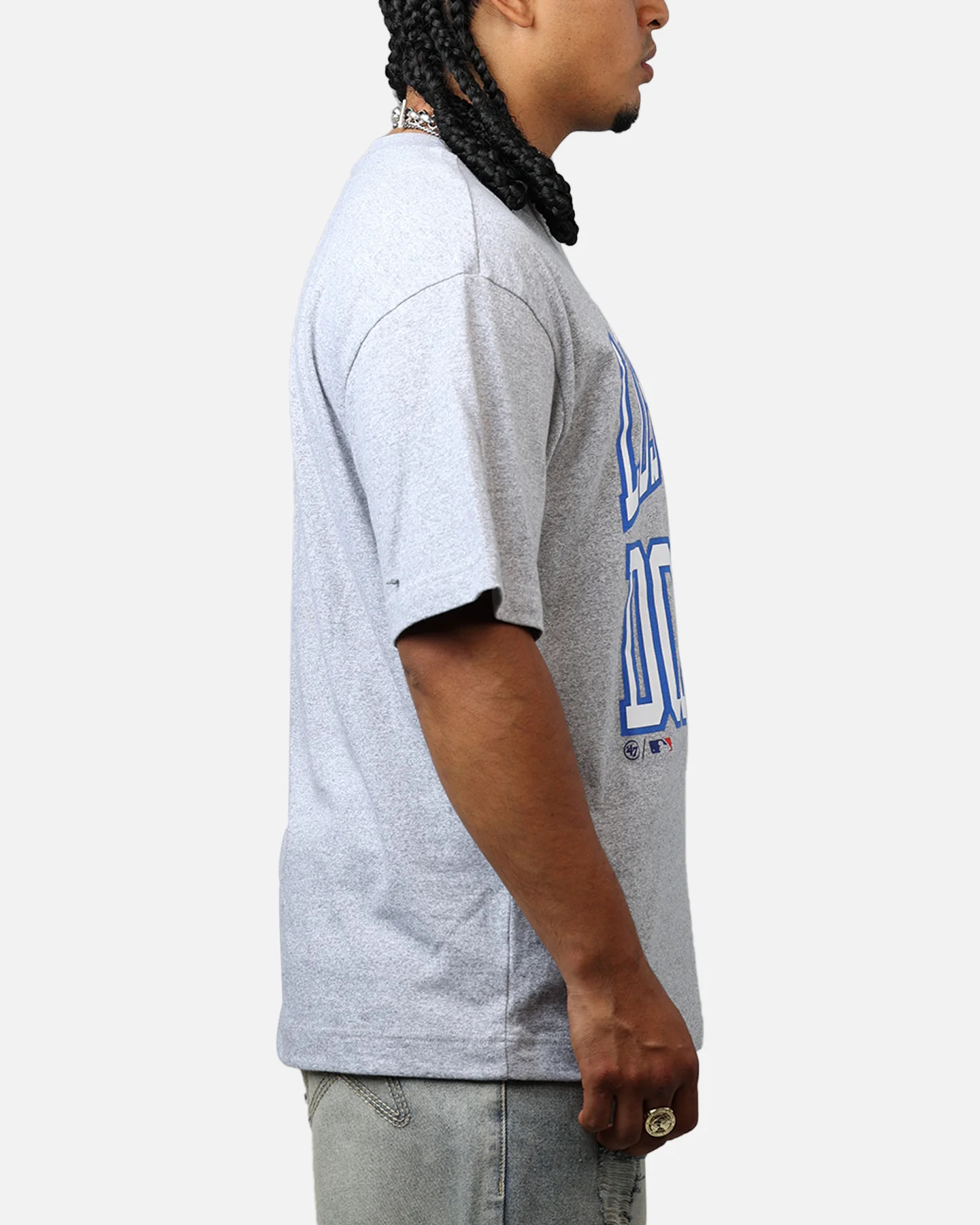 47 Brand Los Angeles Dodgers Stack T-Shirt Grey - Image 4