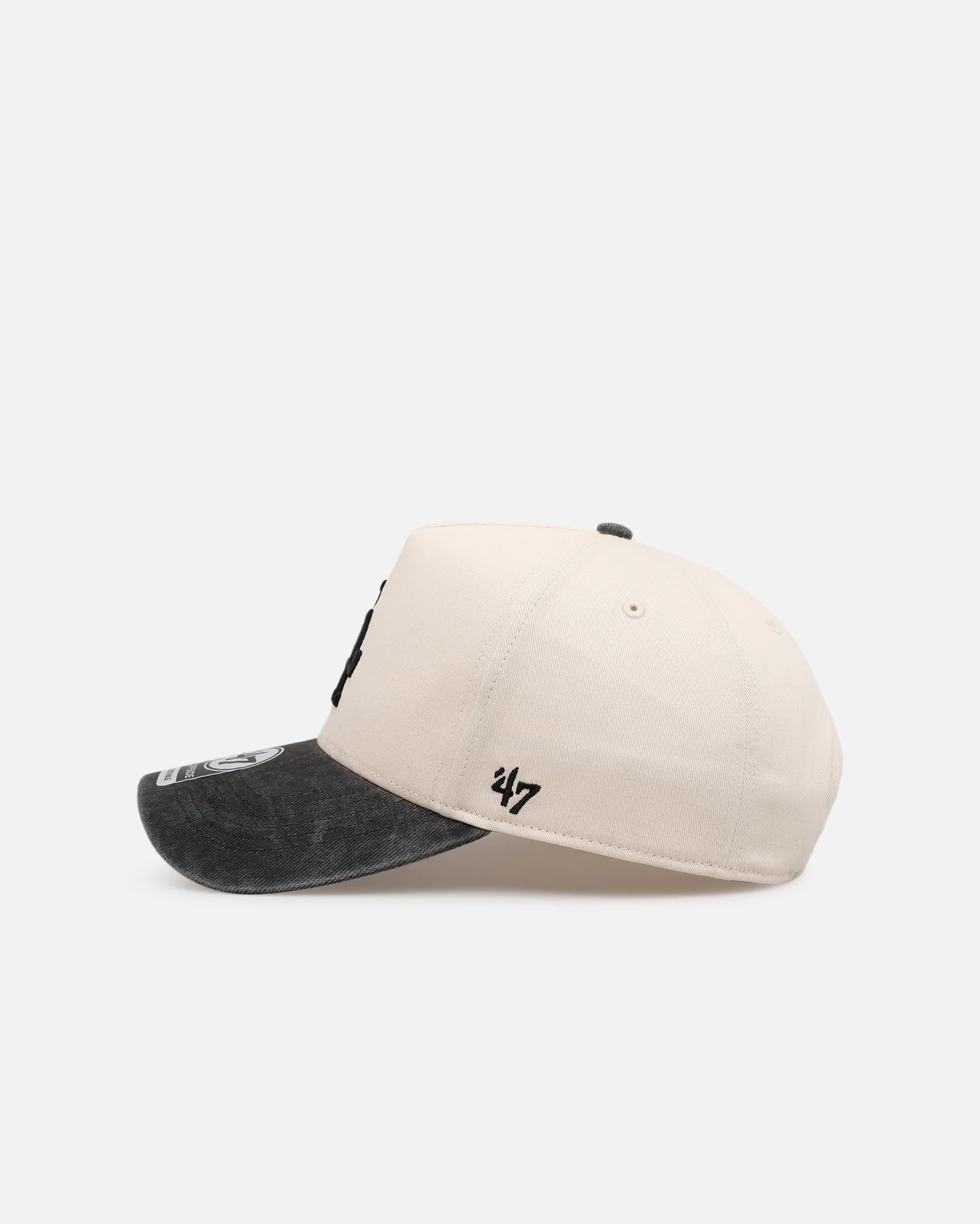 47 Brand Los Angeles Dodgers 'Washed Black Visor' 47 Offside Snapback Natural - Image 4