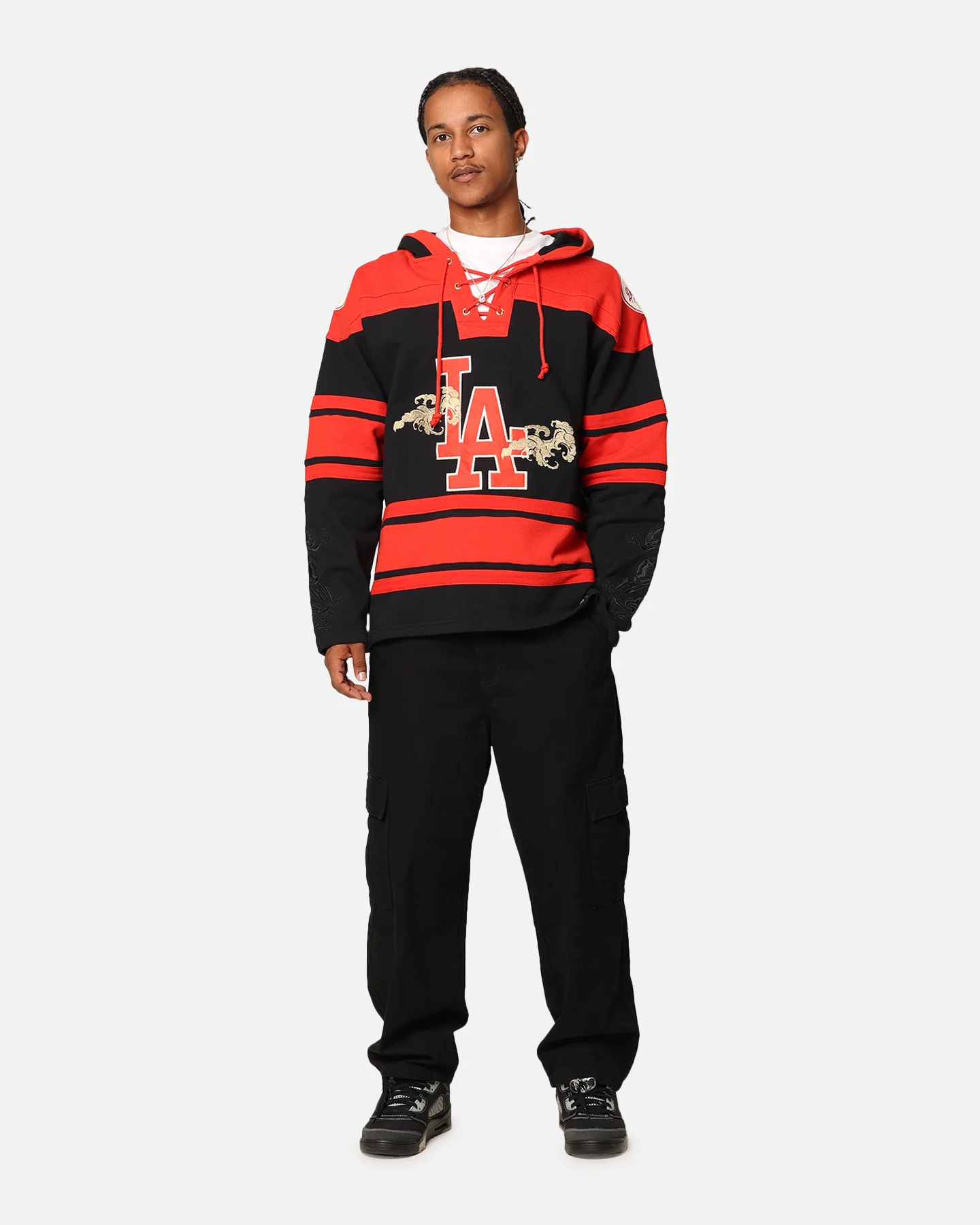 47 Brand Los Angeles Dodgers 'Year Of The Dragon' Lacer Hoodie Jet Black - Image 2