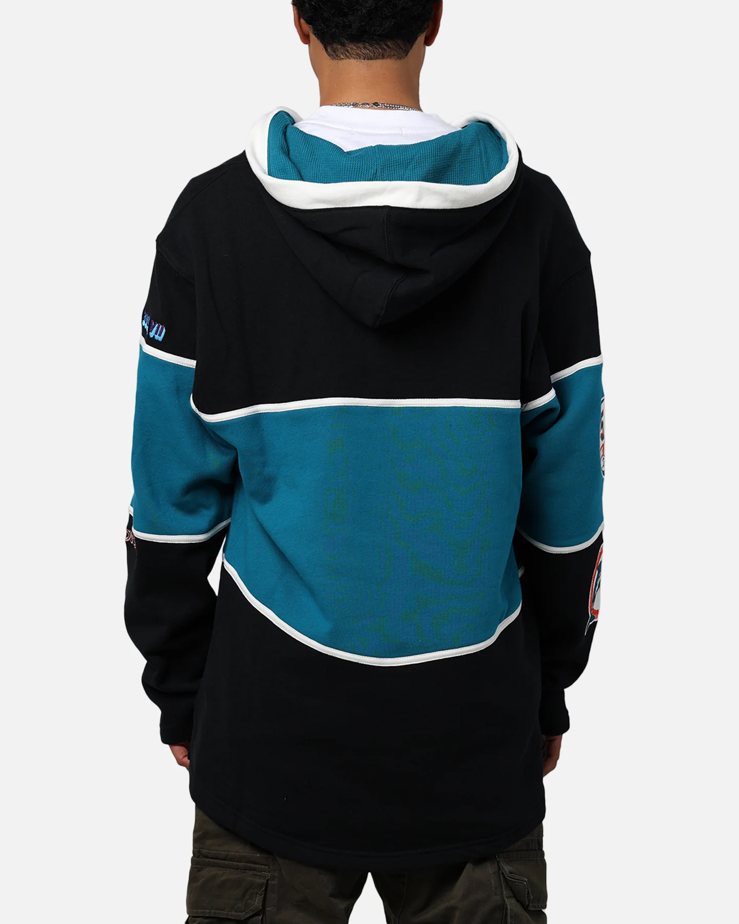 47 Brand Miami Dolphins Super Bowl Gridiron Lacer Hoodie Jet Black - Image 3
