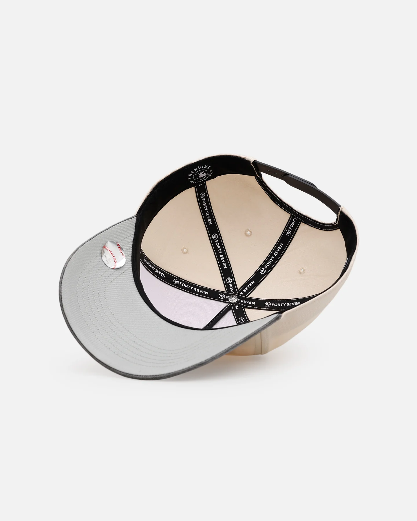 47 Brand New York Mets 'Washed Black Visor' 47 Offside Snapback Natural - Image 6