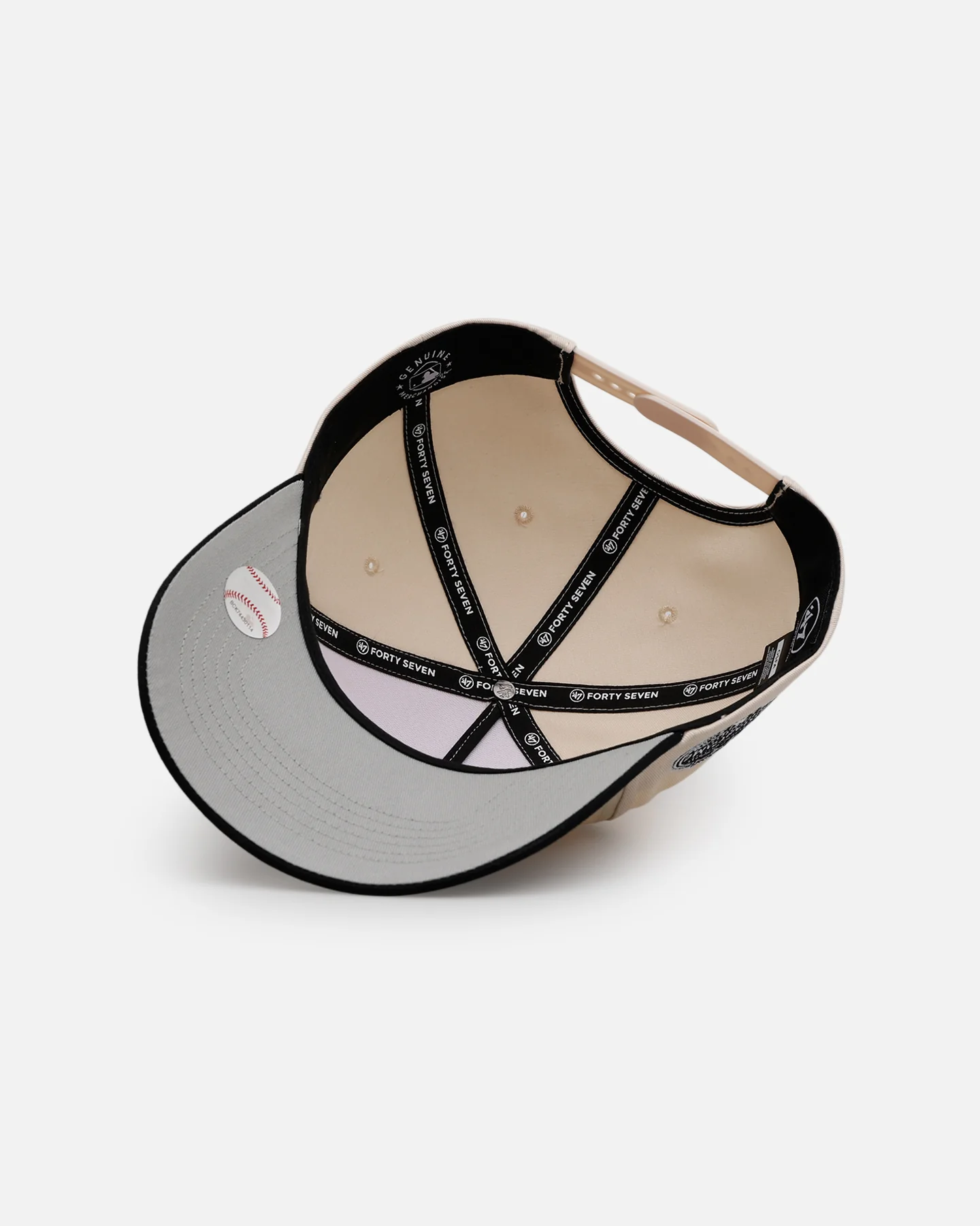 47 Brand New York Yankees 'Herringbone' 47 Offside Snapback Natural/Black - Image 6