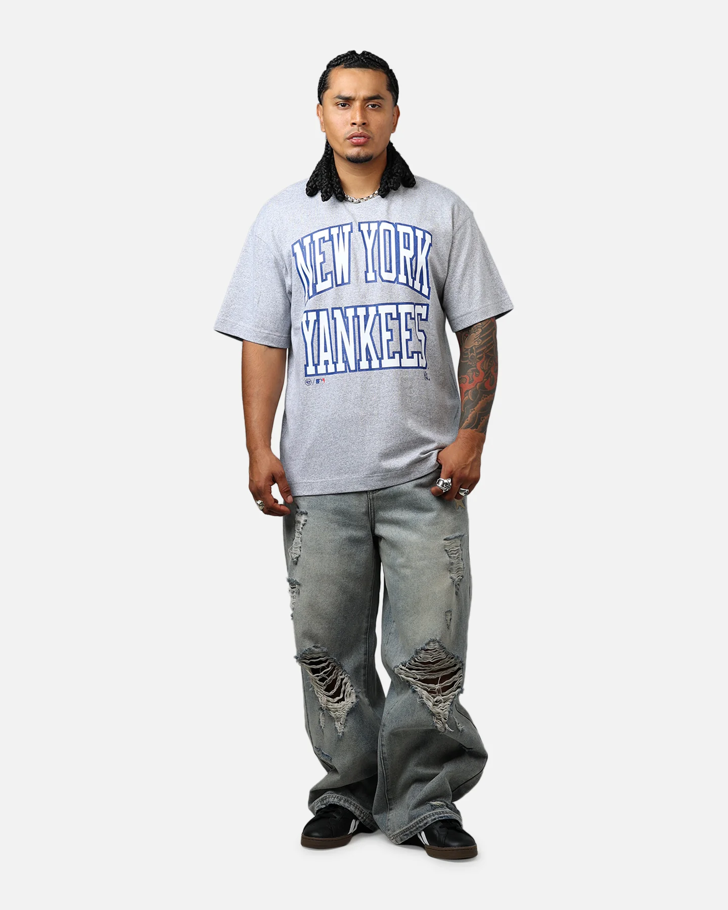 47 Brand New York Yankees Stack T-Shirt Grey - Image 3