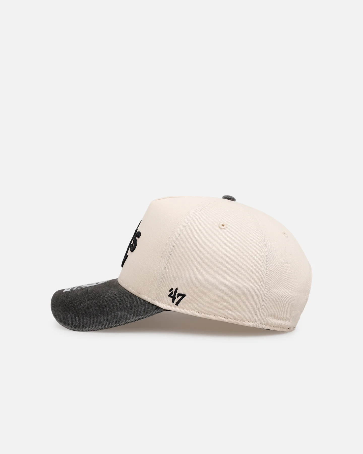 47 Brand Oakland Athletics 'Washed Black Visor' 47 Offside Snapback Natural - Image 4