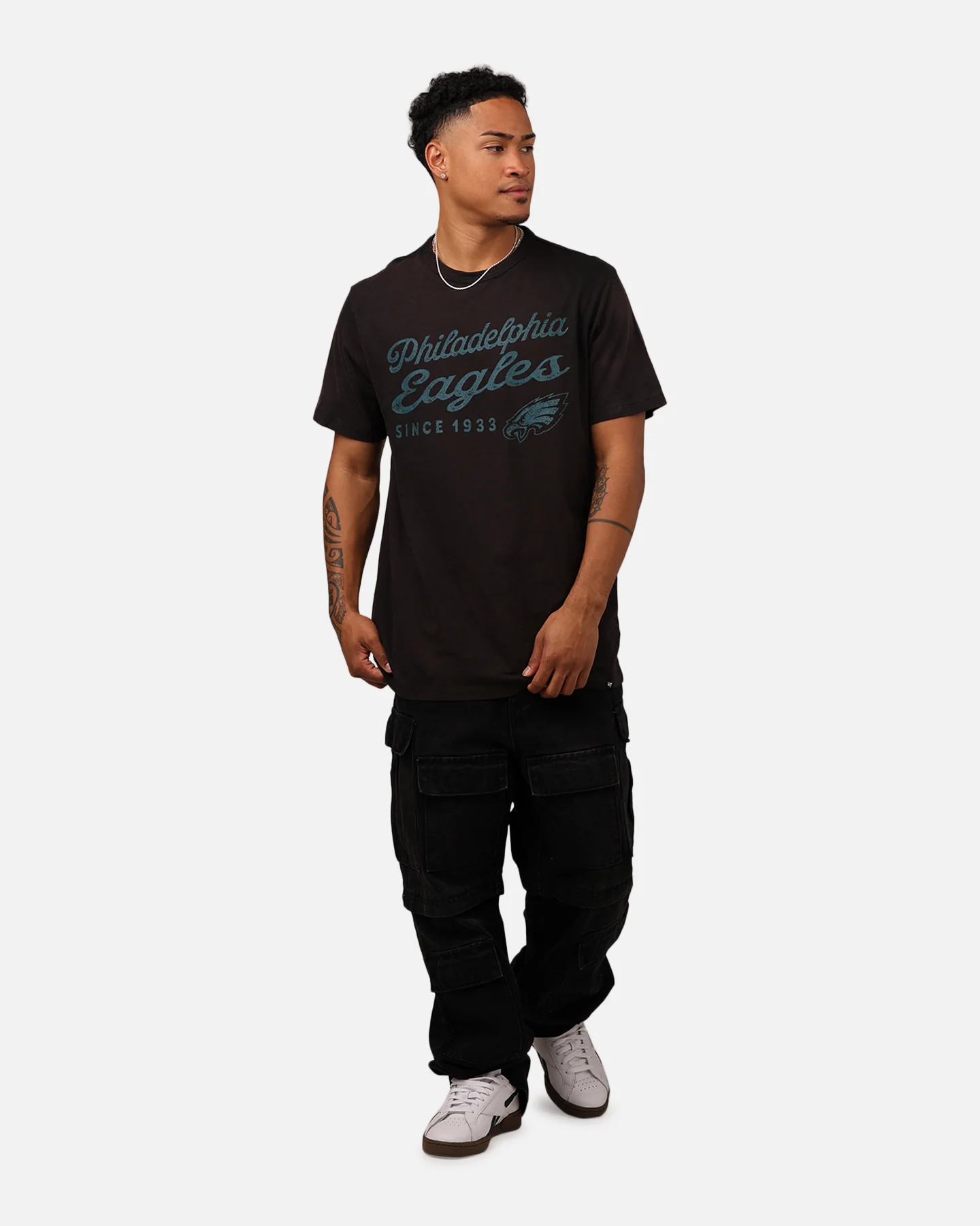 47 Brand Philadelphia Eagles Dusted T-Shirt Black - Image 3