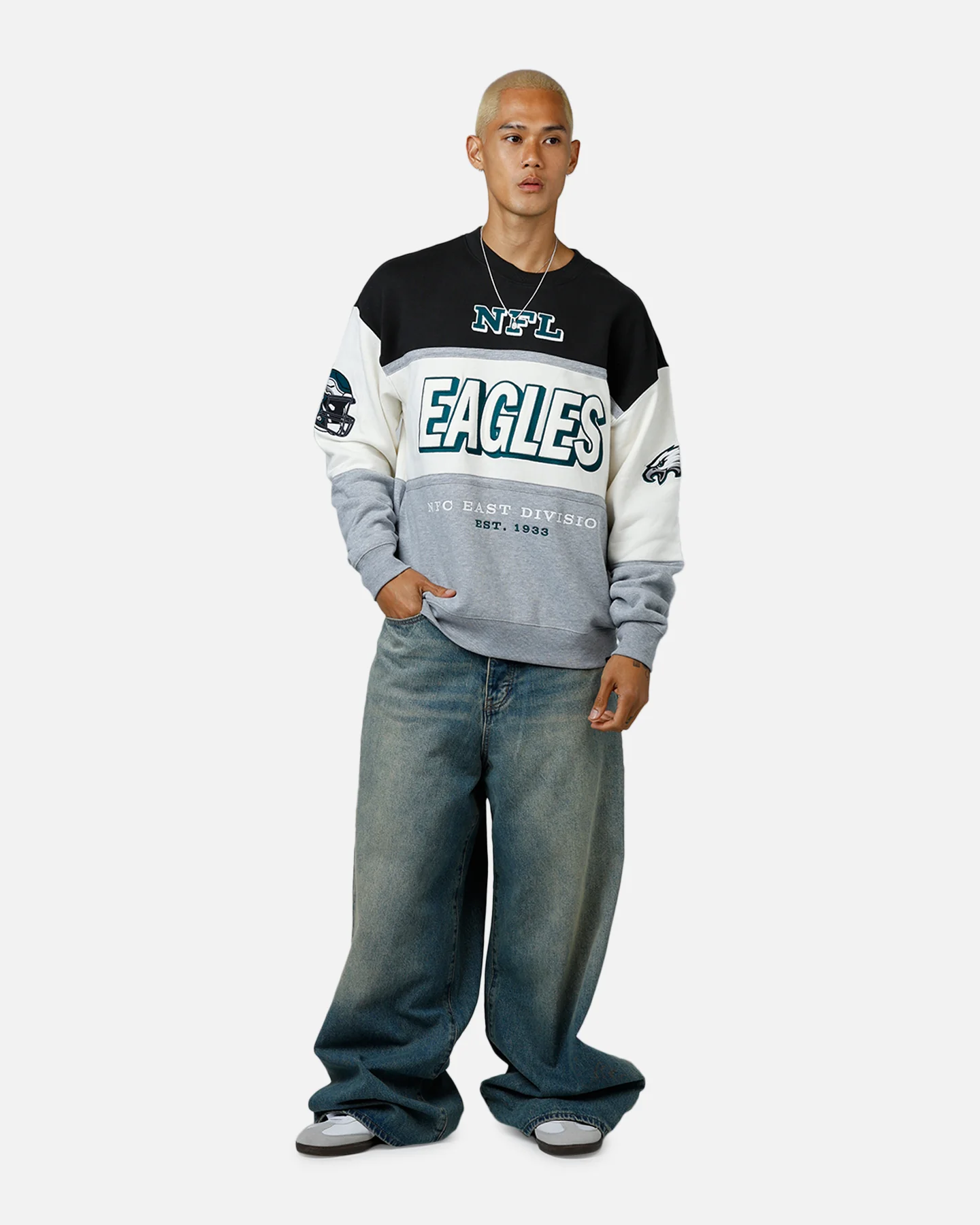 47 Brand Philadelphia Eagles Maximalist Crewneck Black/Green - Image 3