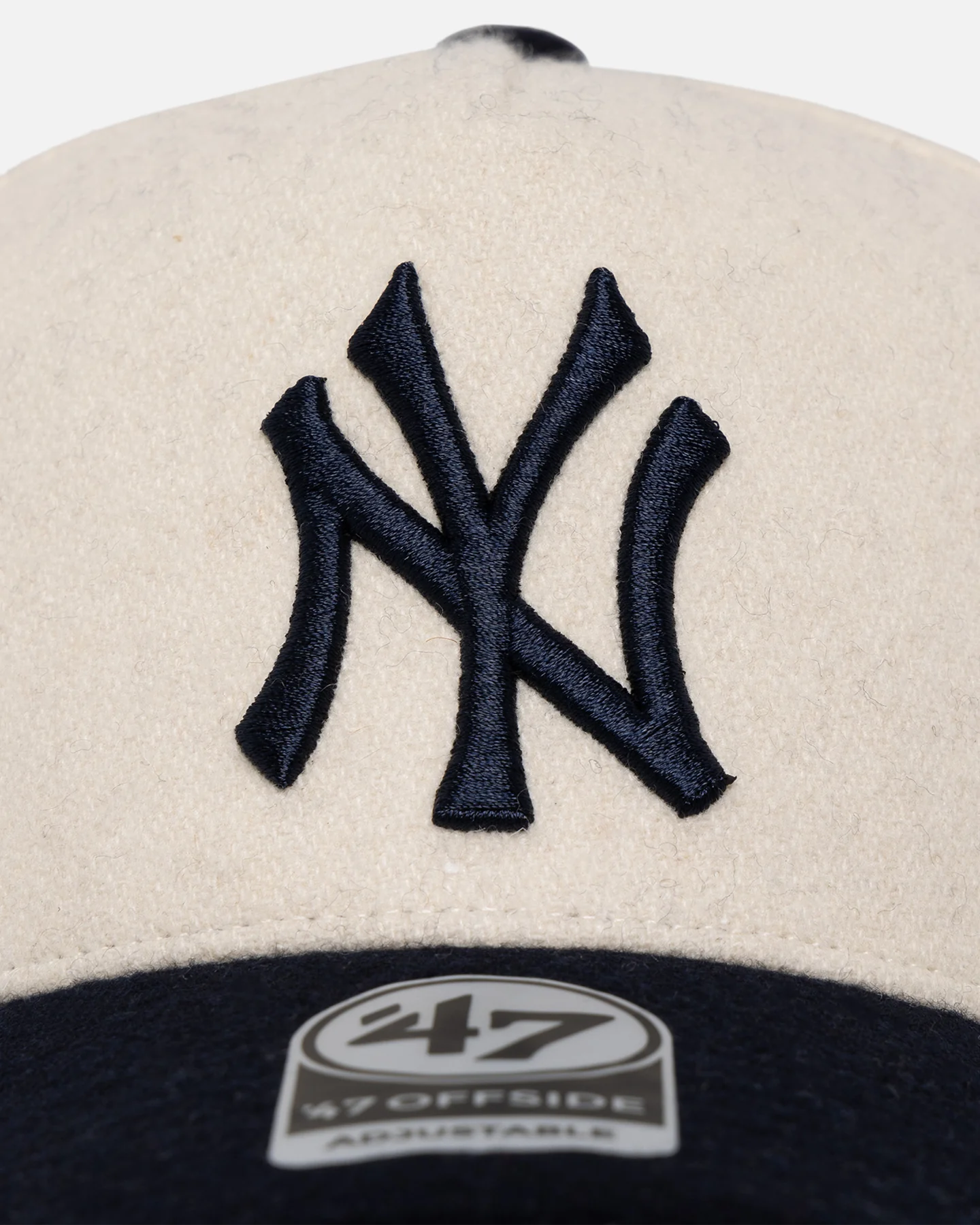 47 Brand New York Yankees 'Wooly Offside DT' Sure Shot Snapback Natural/Navy - Image 6