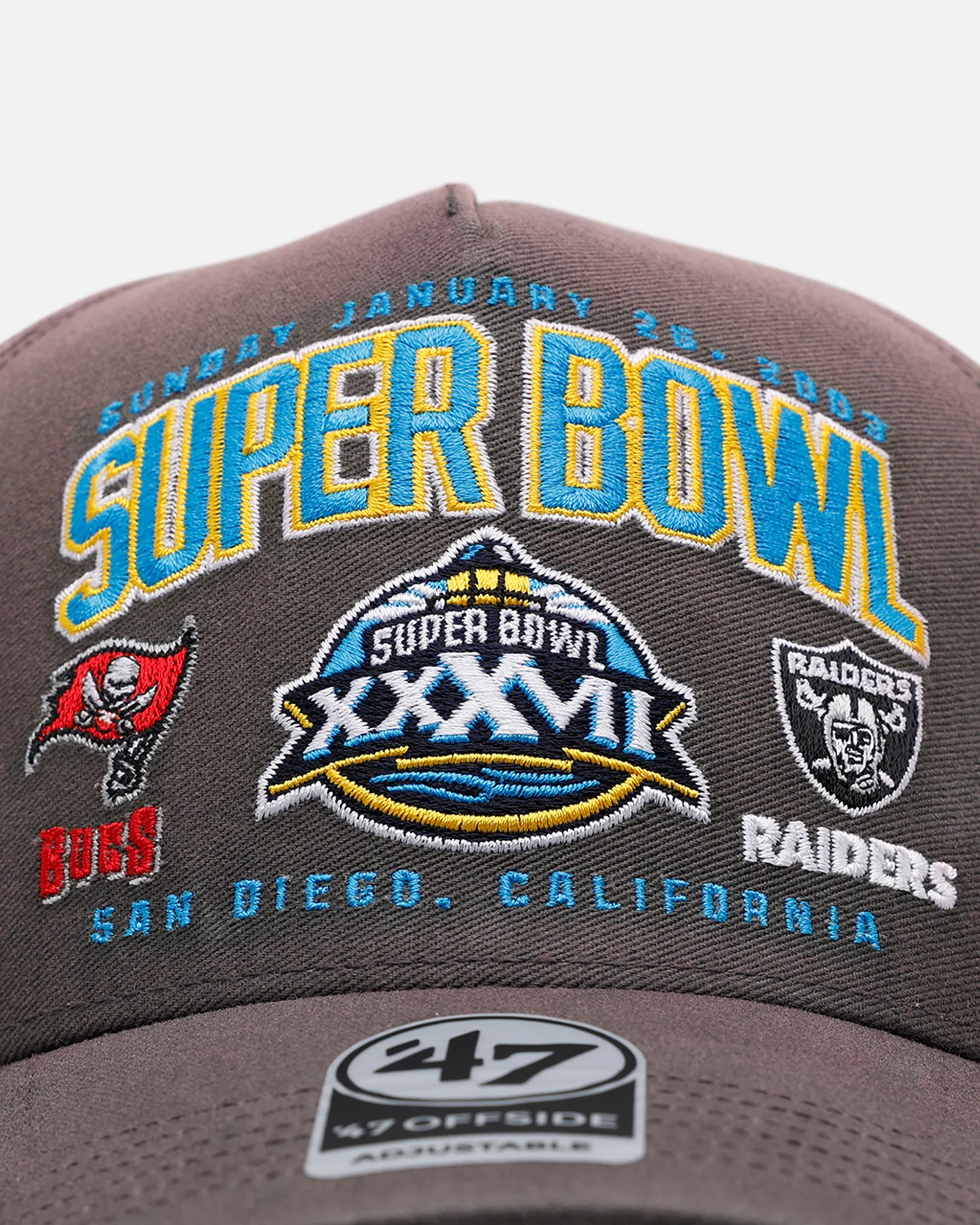 47 Brand Tampa Bay Buccaneers Vs Las Vegas Raiders 'Vintage Super Bowl' XXXVII '47 Offside Strapback Charcoal - Image 5