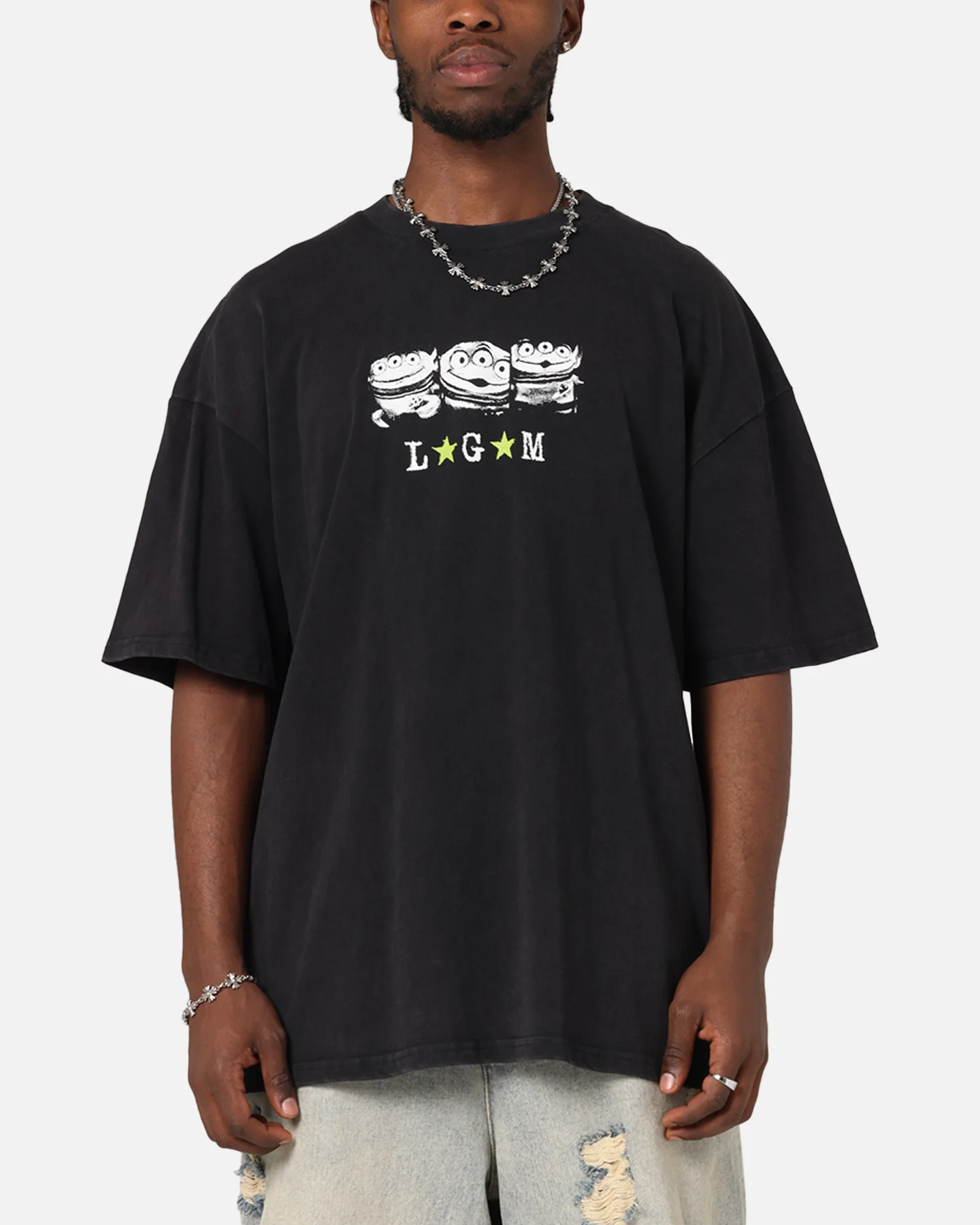 73Studio Disney Pixar Toy Story Little Green Men Vintage T-Shirt Black Acidwash - Image 2