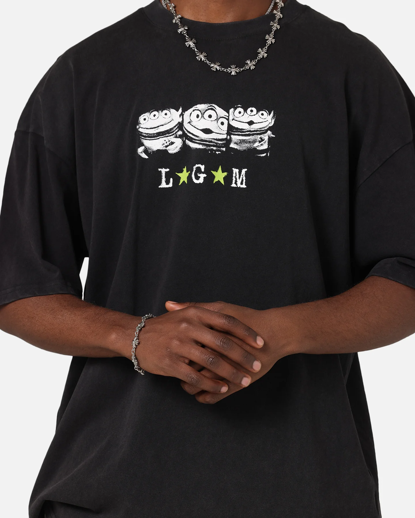 73Studio Disney Pixar Toy Story Little Green Men Vintage T-Shirt Black Acidwash - Image 7