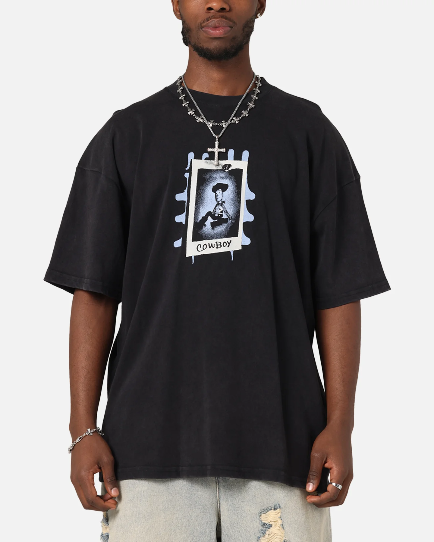 73Studio Disney Pixar Toy Story Woody Vintage T-Shirt Black Acidwash