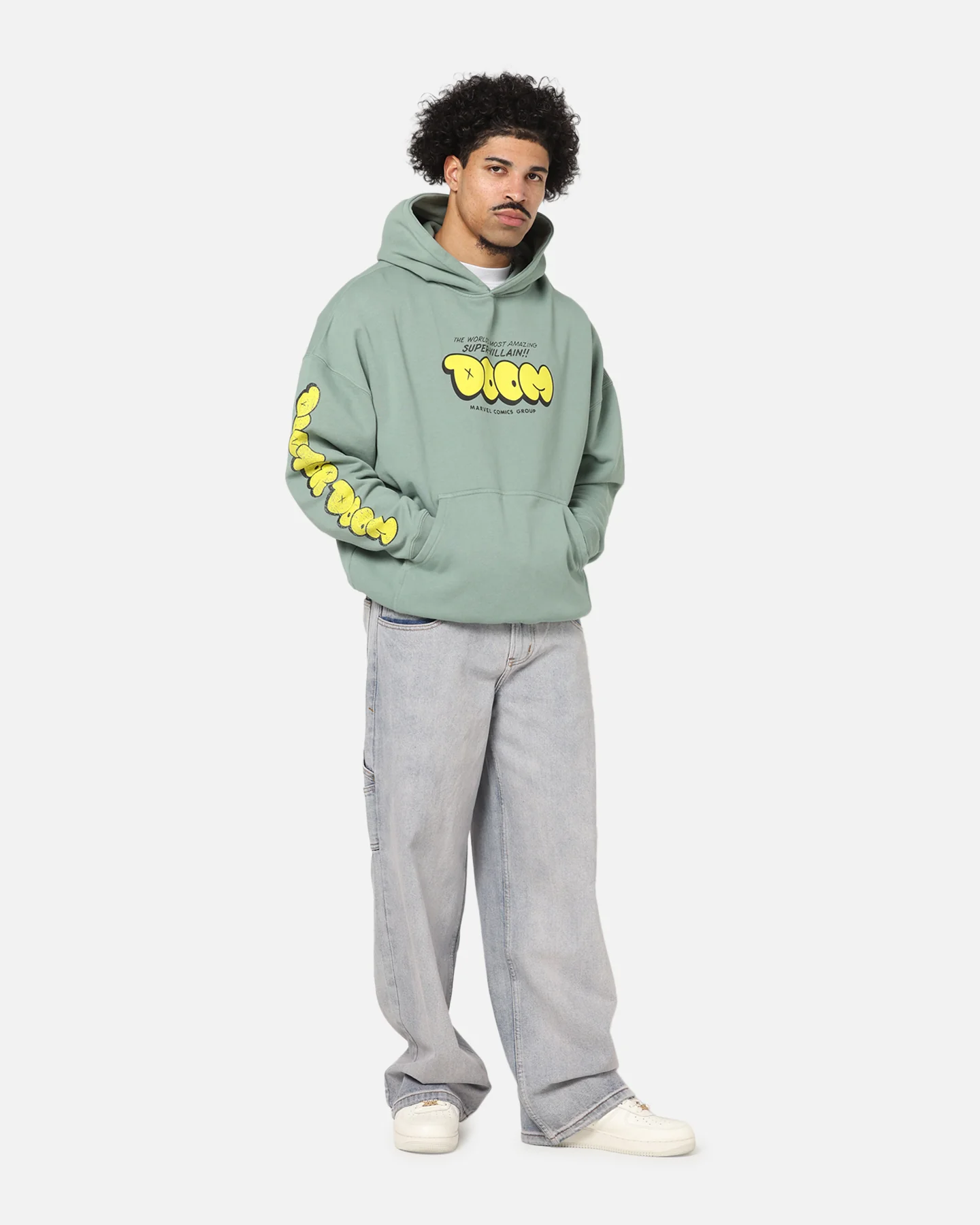 73Studio Marvel Fantastic Four Doctor Doom Villain Hoodie Washed Green - Image 4