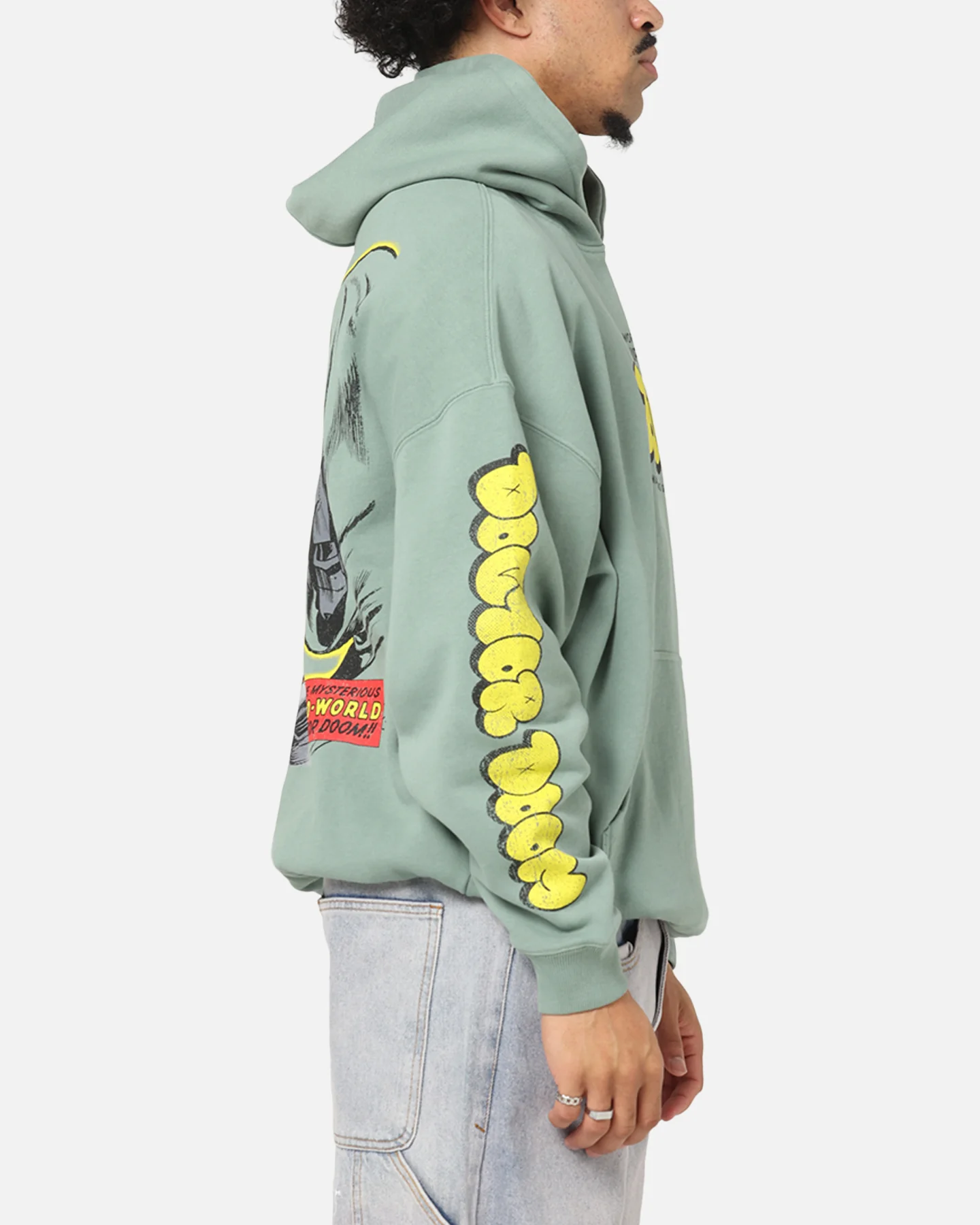 73Studio Marvel Fantastic Four Doctor Doom Villain Hoodie Washed Green - Image 5