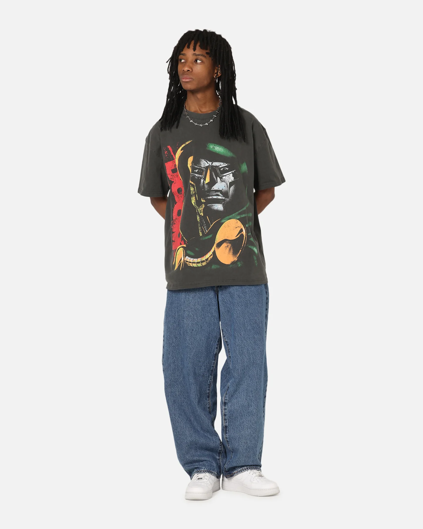 73Studio Marvel Fantastic Four Doctor Doom Heavy T-Shirt Black Wash - Image 3