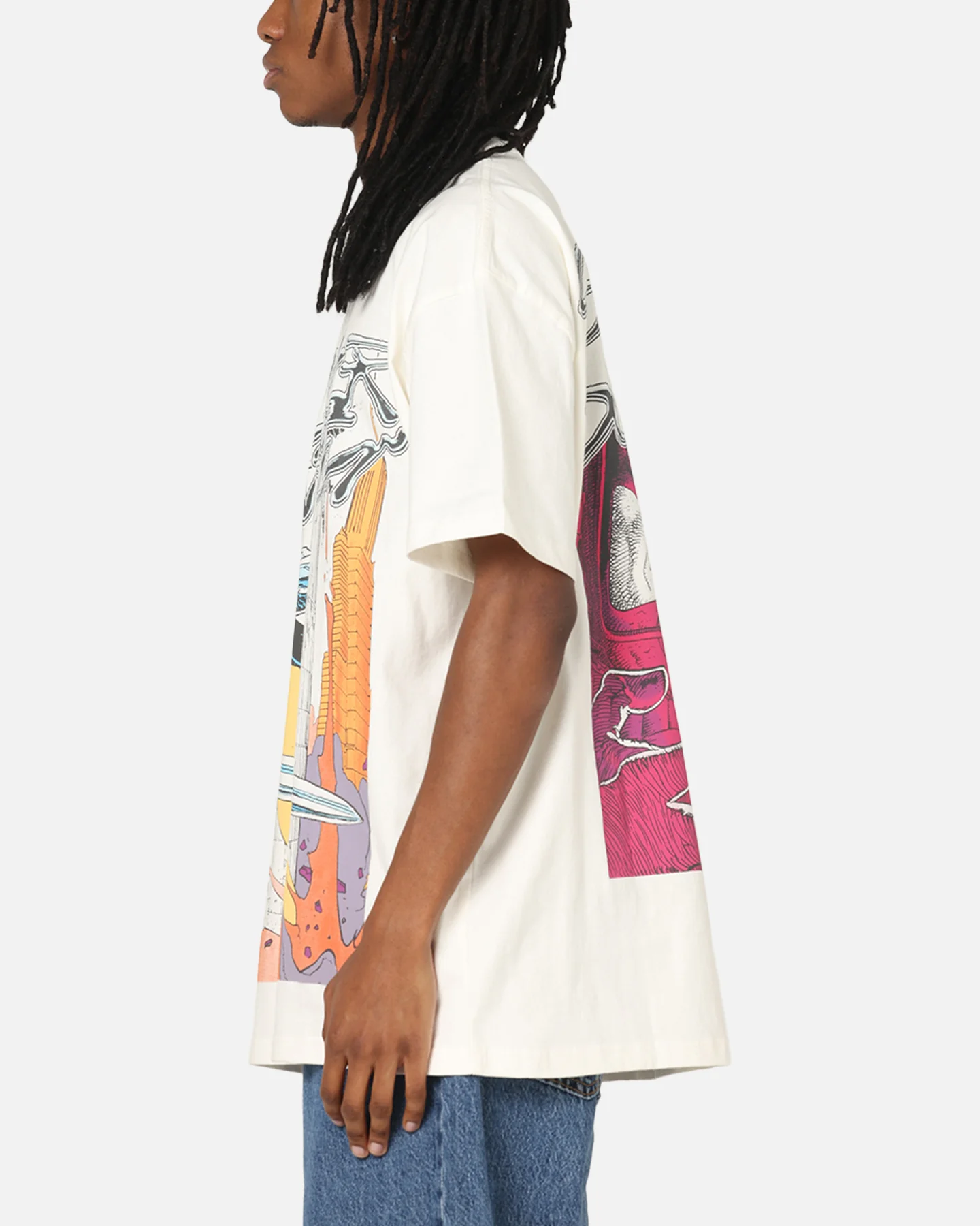 73Studio Marvel Fantastic Four Silver Surfer Heavy T-Shirt Off White - Image 6