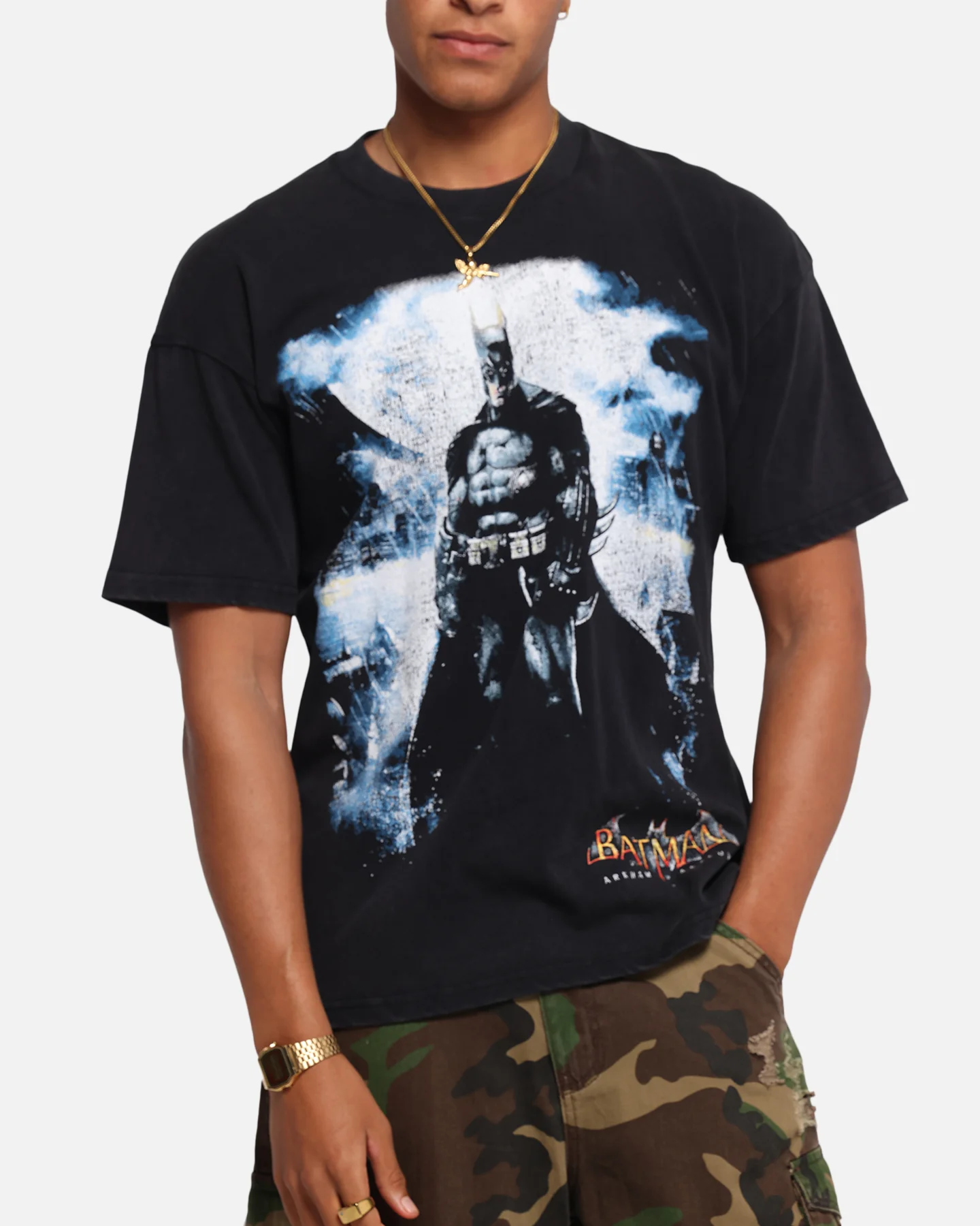 73Studio X DC Batman Arkham Asylum Vintage T-Shirt Black Acidwash - Image 7