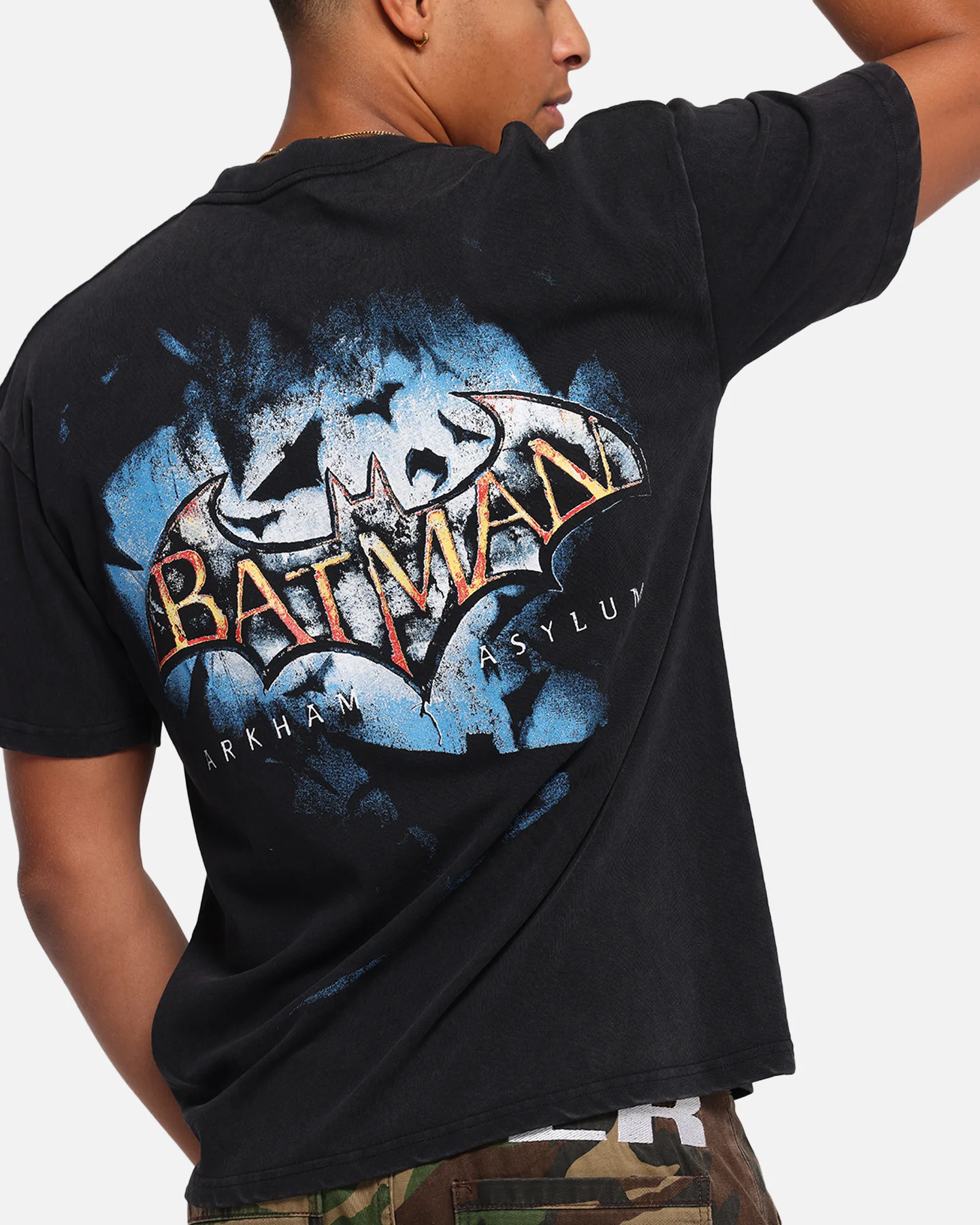 73Studio X DC Batman Arkham Asylum Vintage T-Shirt Black Acidwash - Image 8