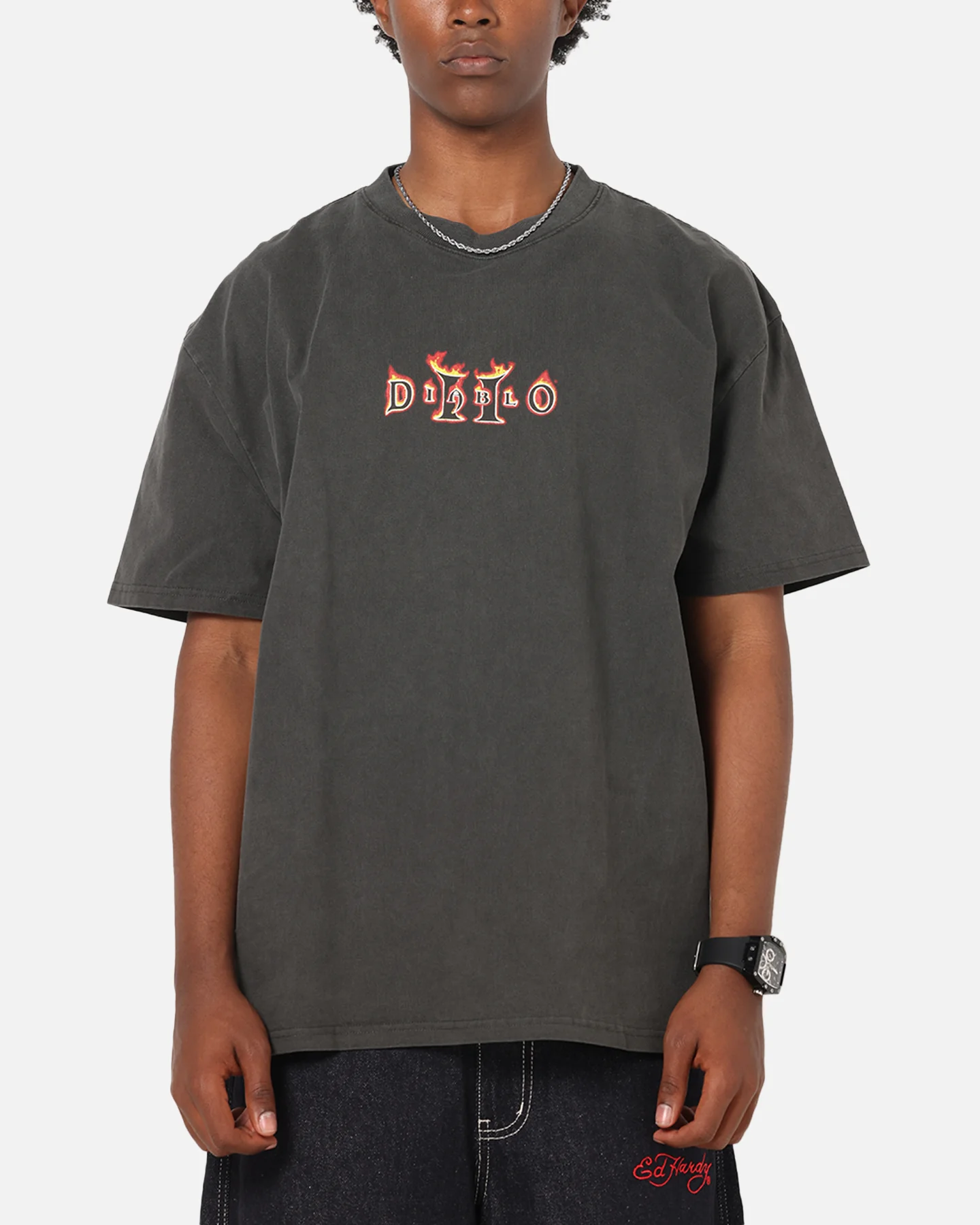 73Studio X Diablo Halloween Summer 2000 Vintage T-Shirt Black Wash - Image 2