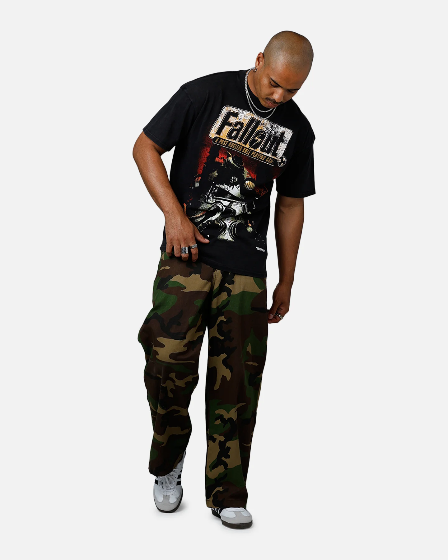 73Studio X Fallout '97 Fallout Vintage T-Shirt Black Acidwash - Image 3