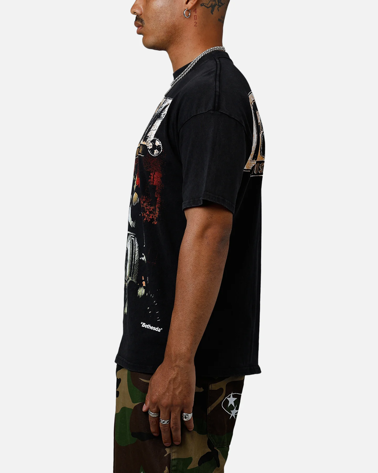 73Studio X Fallout '97 Fallout Vintage T-Shirt Black Acidwash - Image 5