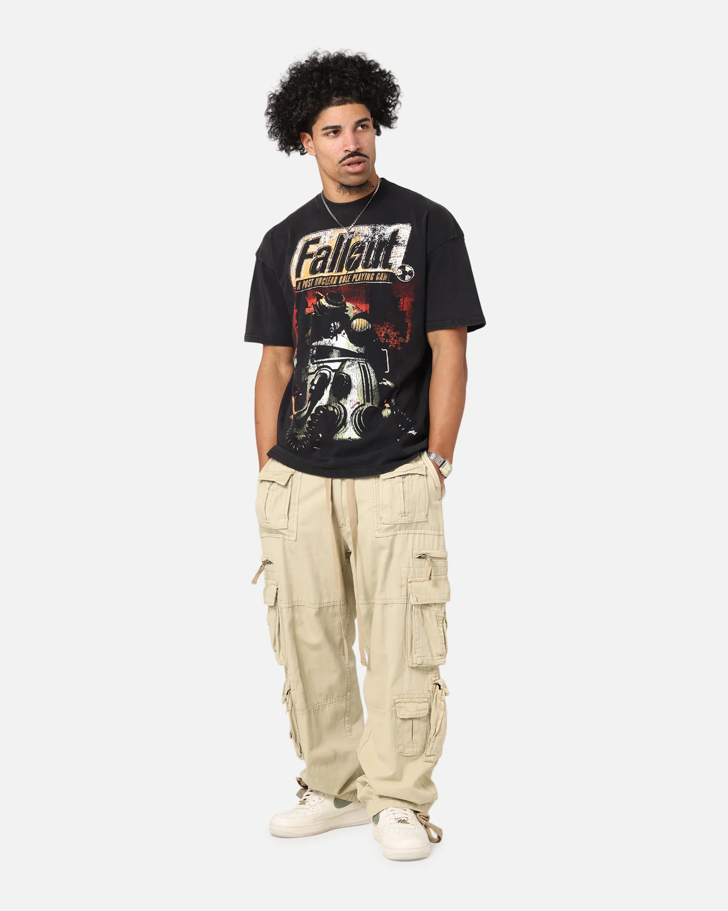 73Studio X Fallout '97 Fallout Vintage T-Shirt Black Acidwash - Image 3