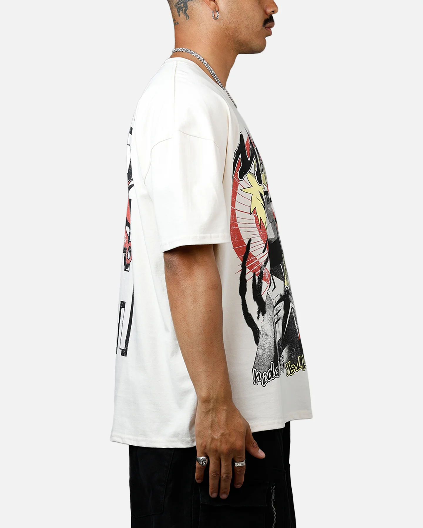 73Studio X Naruto Minato Namikaze Heavyweight T-Shirt Off White - Image 4